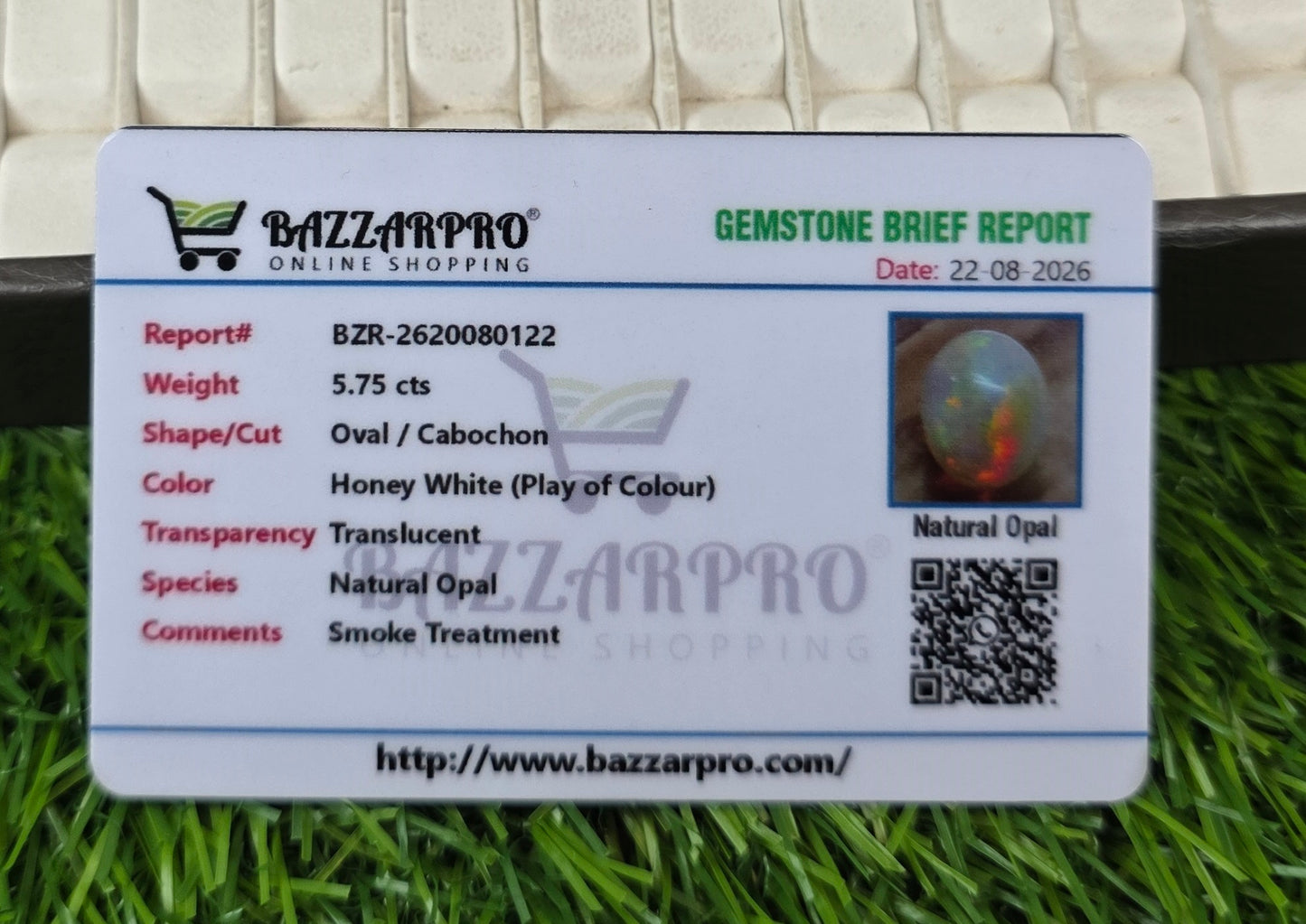 Natural Full Fire Opal Stone With Lab Certificate