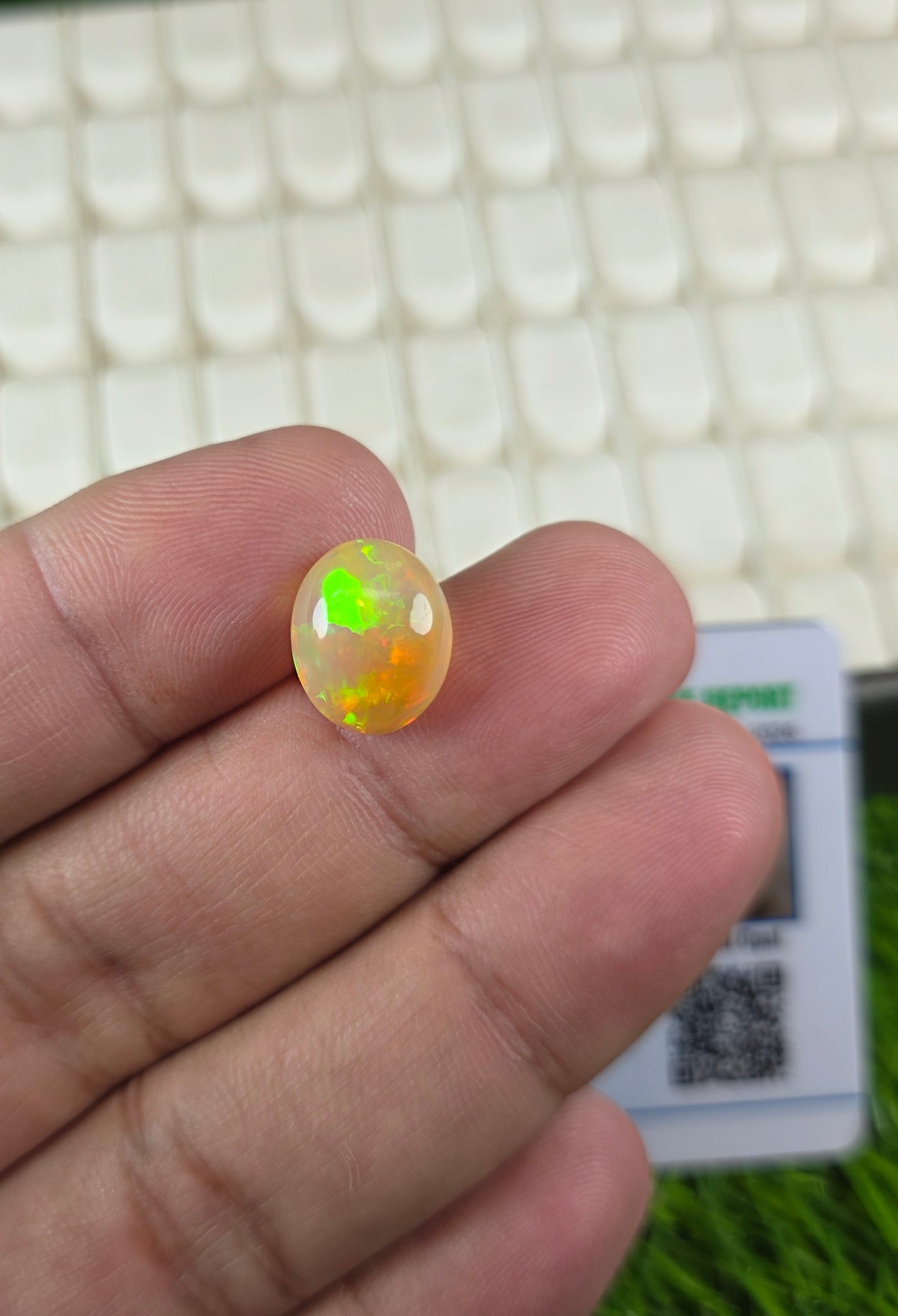 Natural Full Fire Opal Stone With Lab Certificate