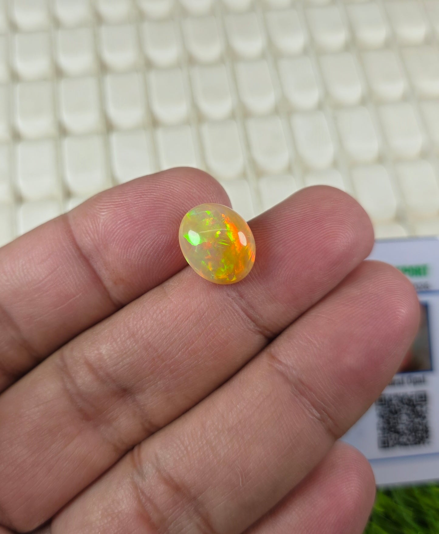 Natural Full Fire Opal Stone With Lab Certificate
