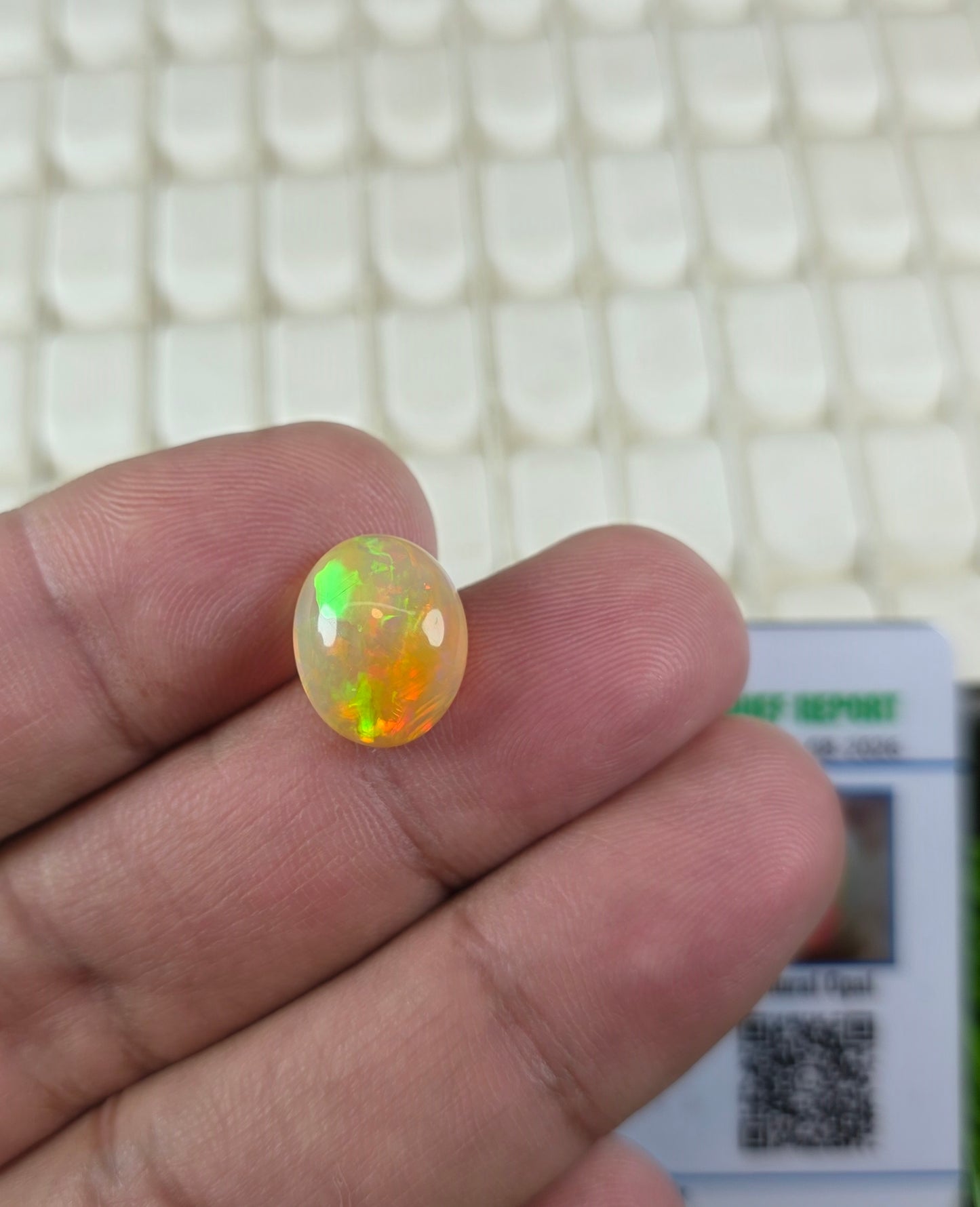 Natural Full Fire Opal Stone With Lab Certificate