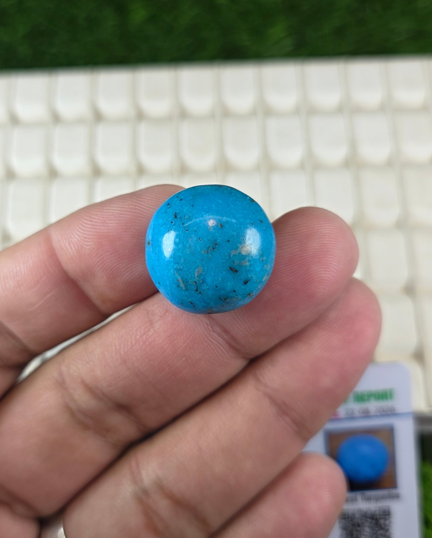 Natural Feroza Stone With Lab Certificate