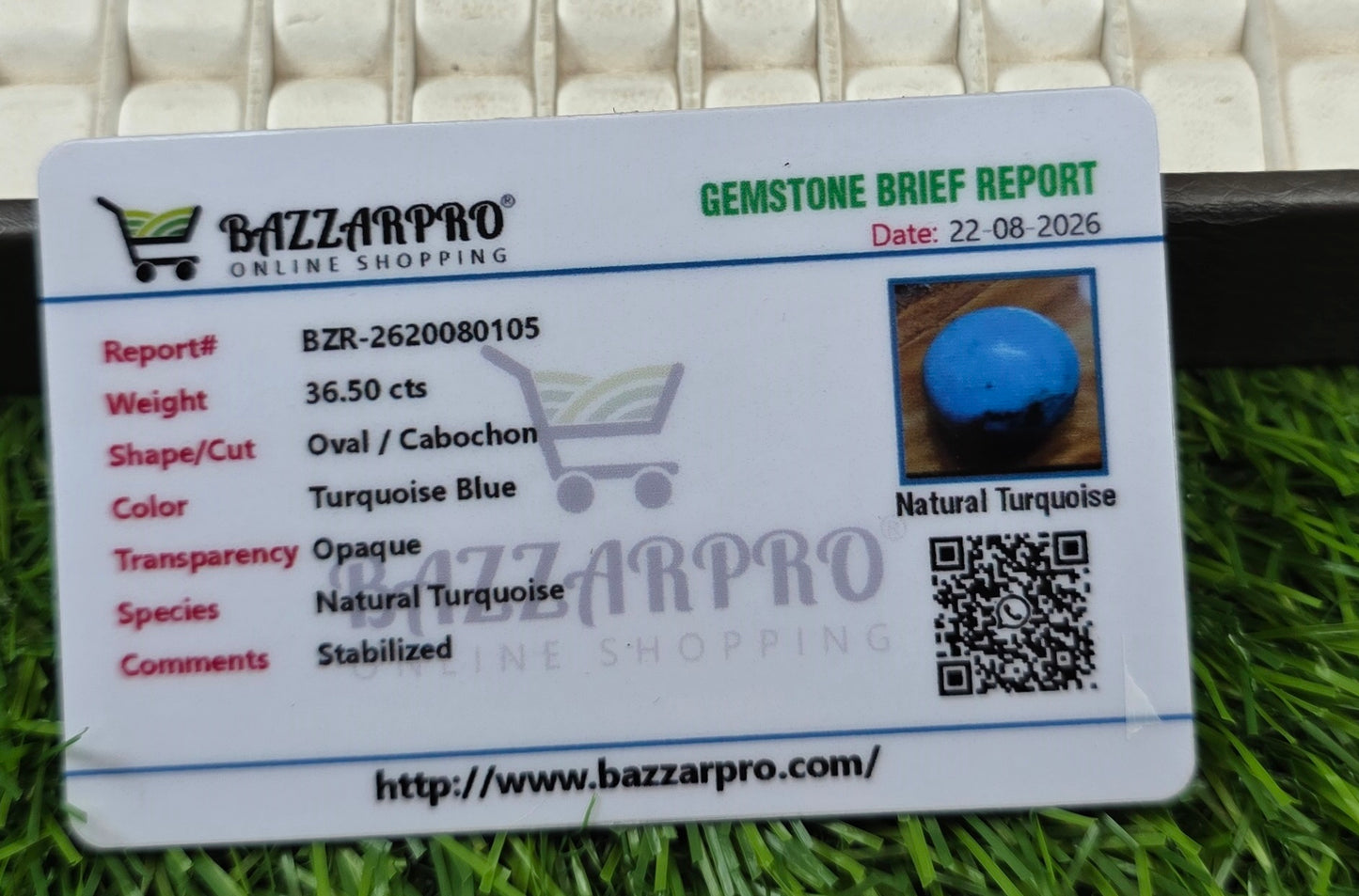 Natural Nisha Puri Feroza Stone With Lab Certificate