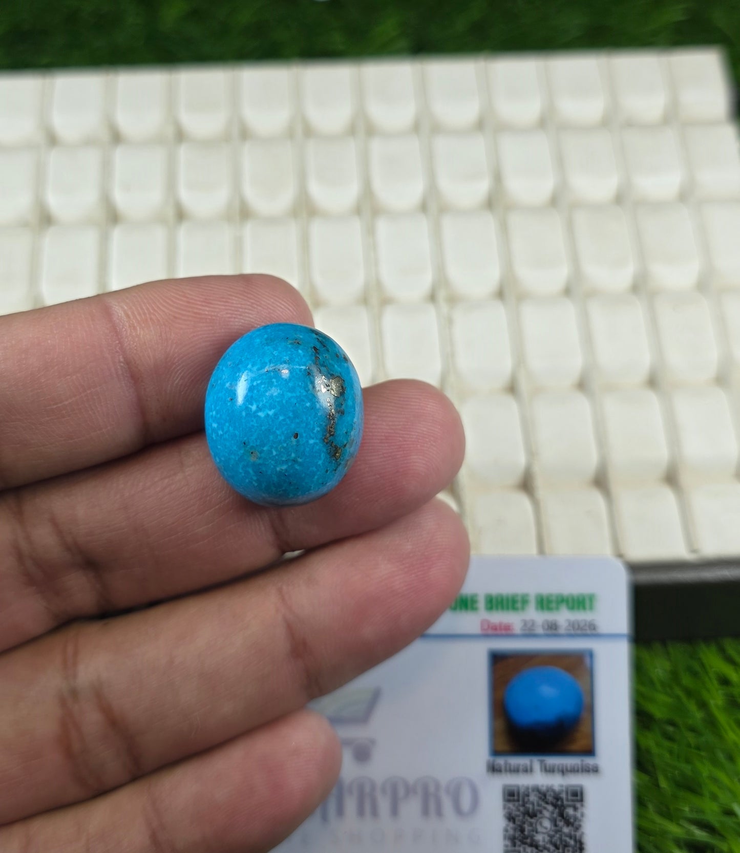 Natural Nisha Puri Feroza Stone With Lab Certificate