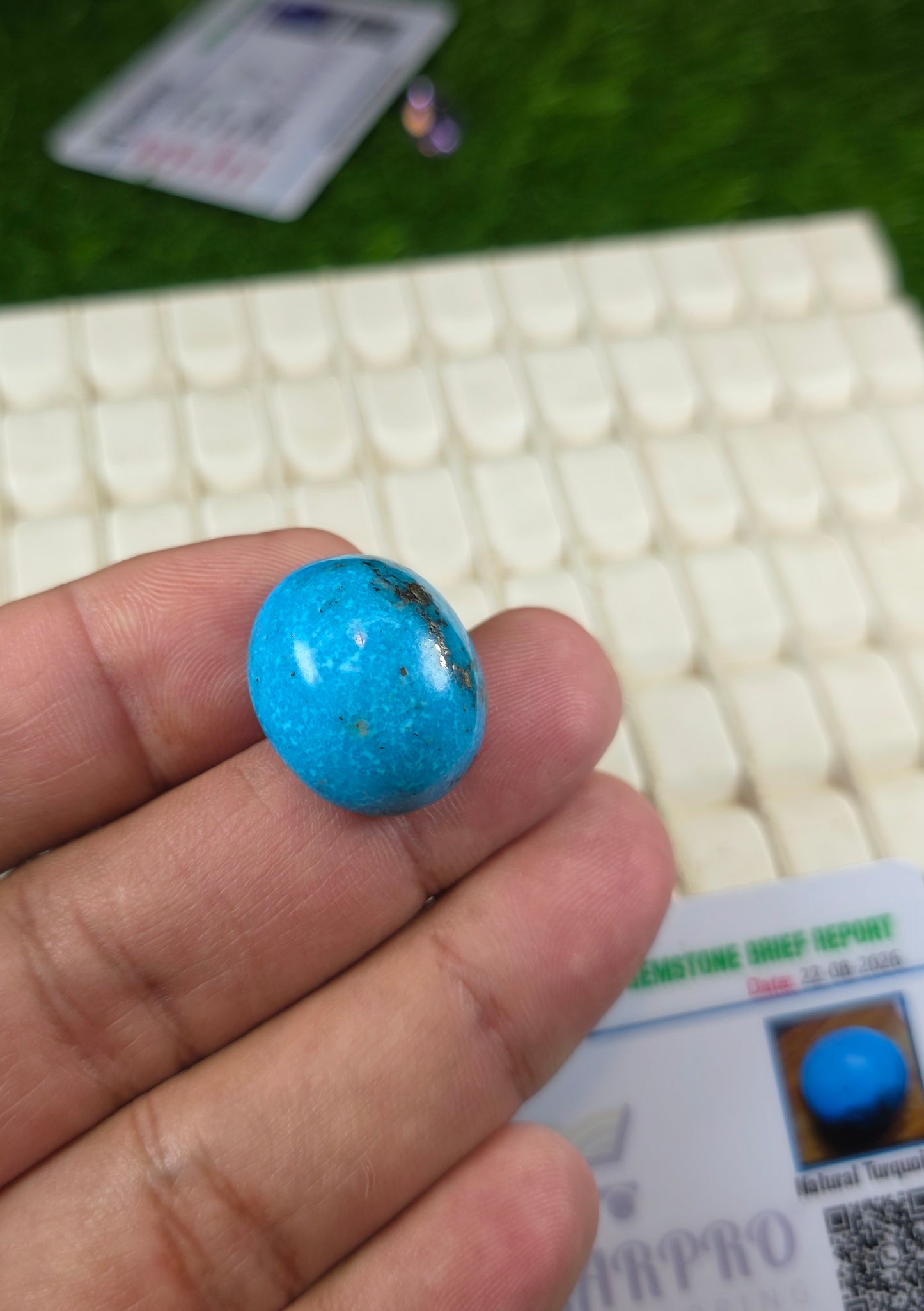 Natural Nisha Puri Feroza Stone With Lab Certificate