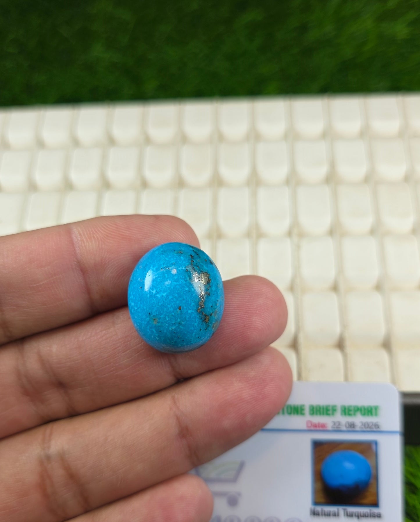 Natural Nisha Puri Feroza Stone With Lab Certificate