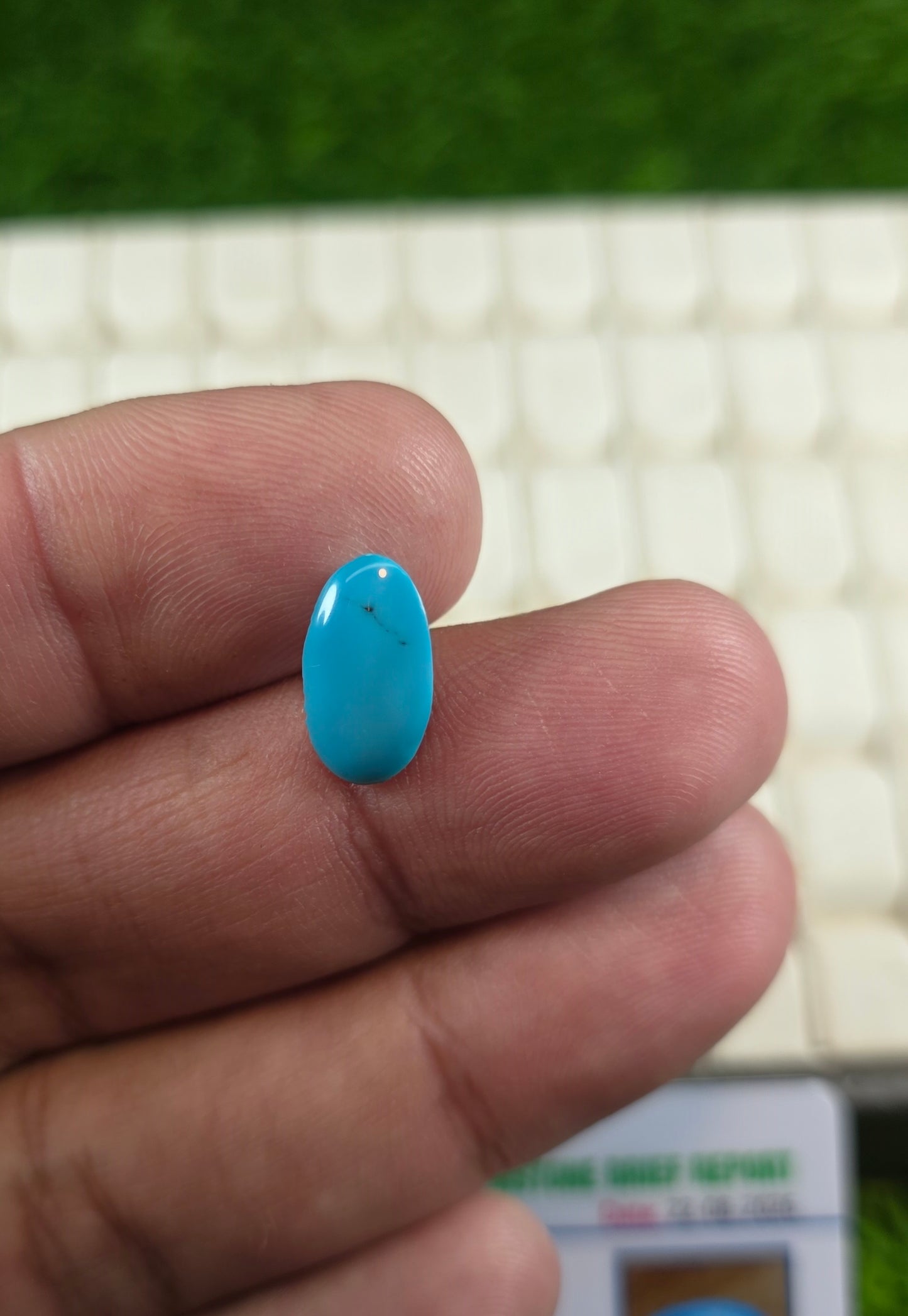 Natural Feroza Stone With Lab Certificate