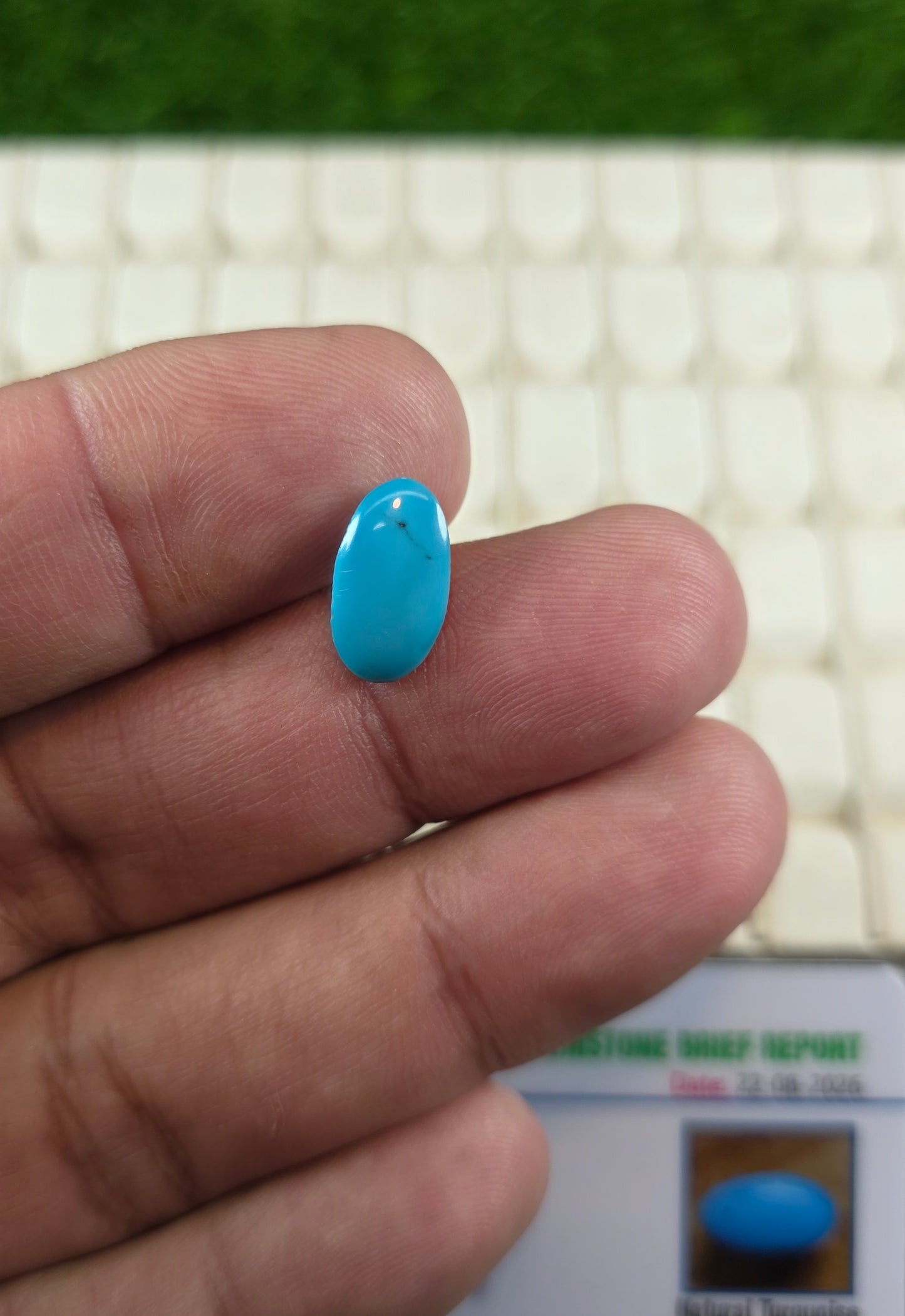 Natural Feroza Stone With Lab Certificate