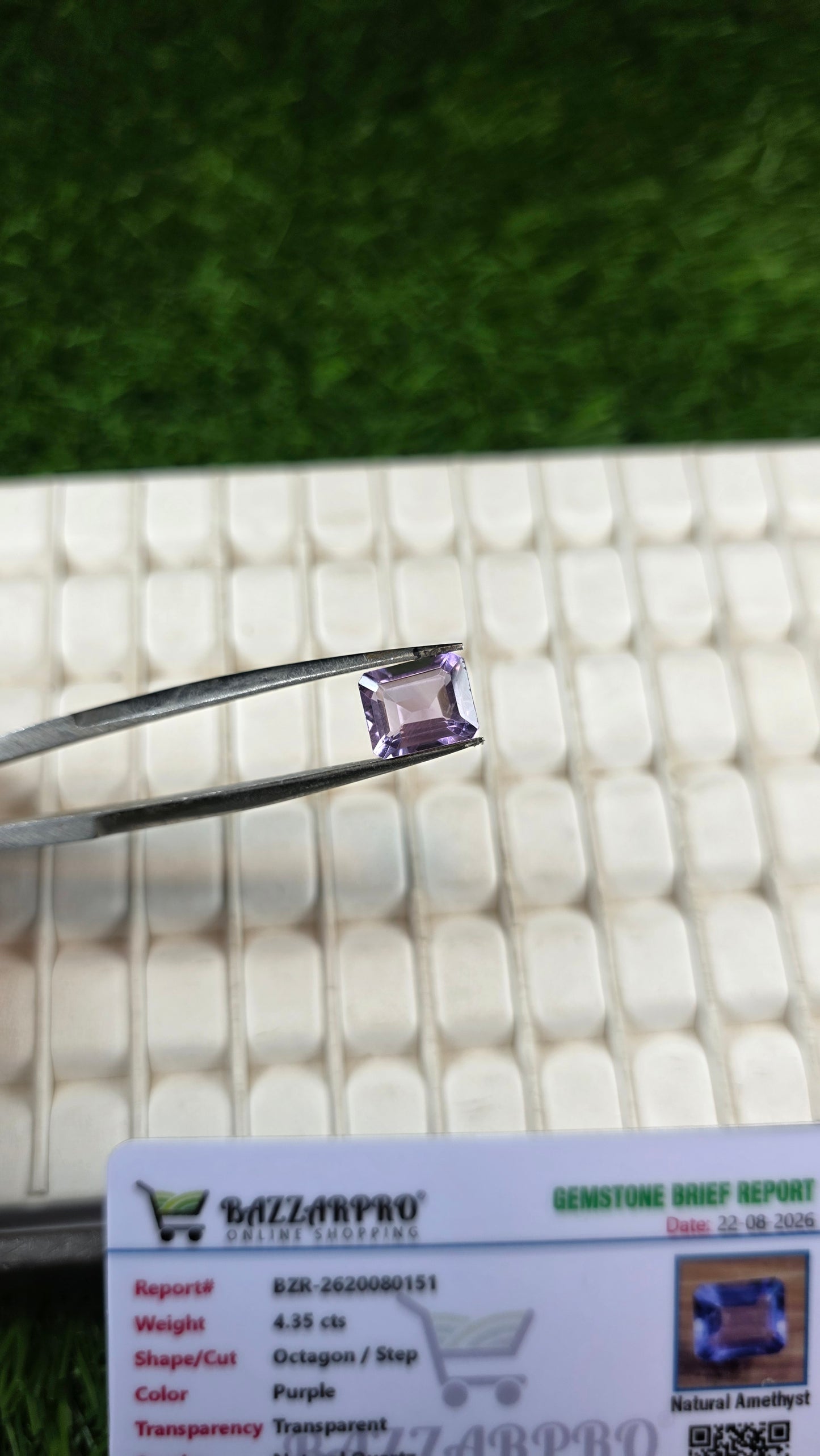 Natural Amethyst Stone With Lab Certificate