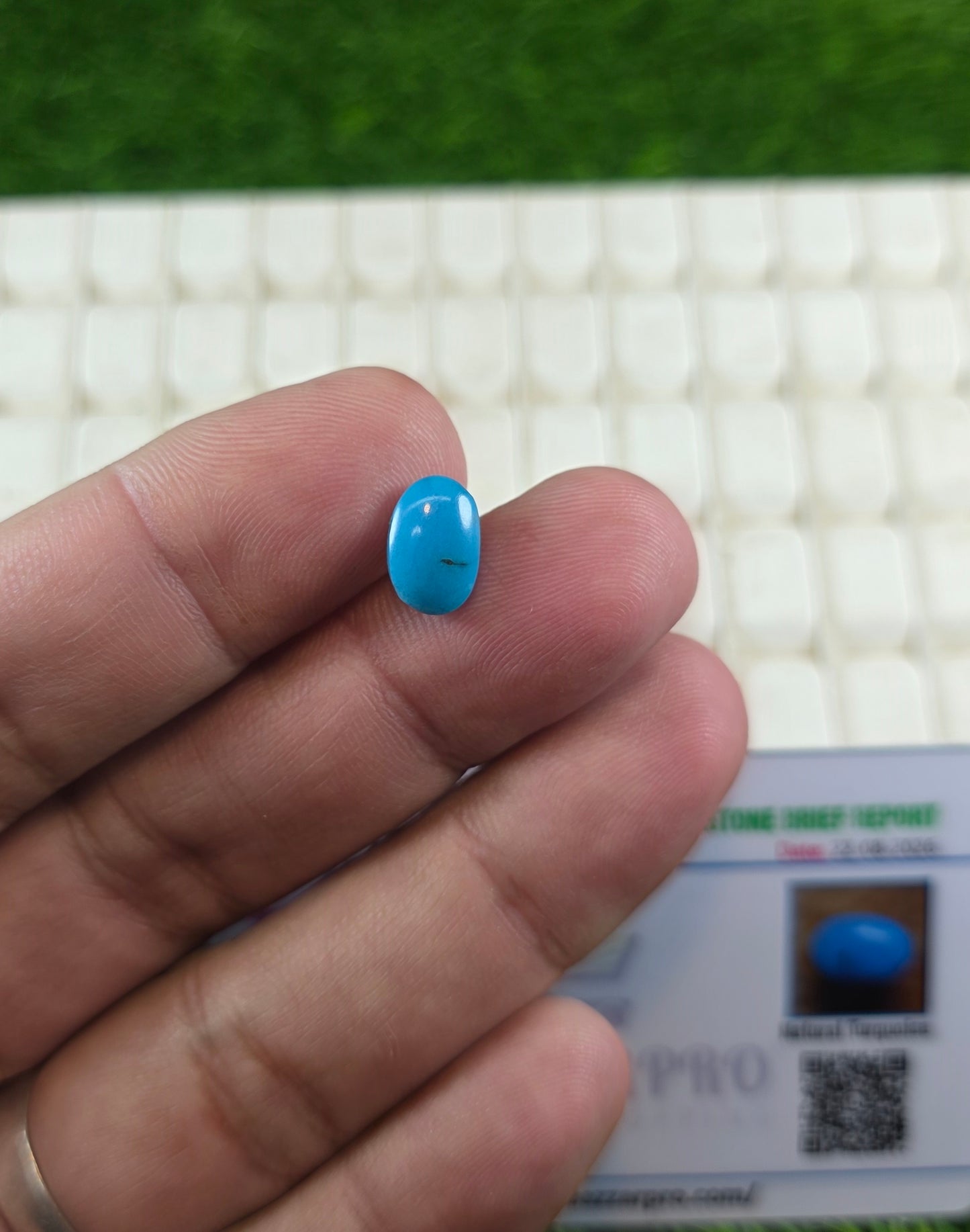Natural Feroza Stone With Lab Certificate
