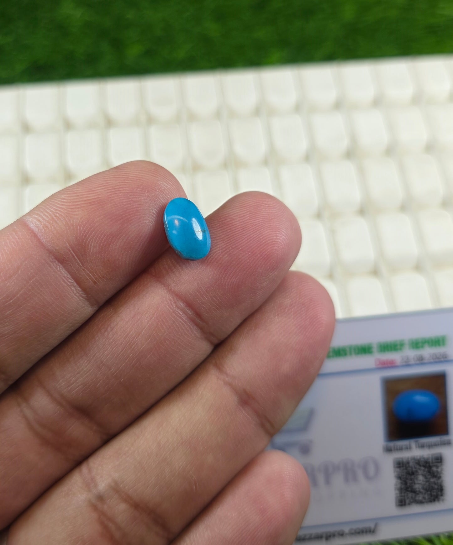 Natural Feroza Stone With Lab Certificate