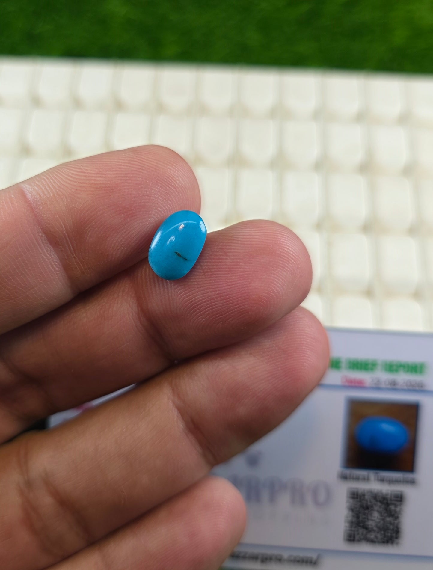 Natural Feroza Stone With Lab Certificate