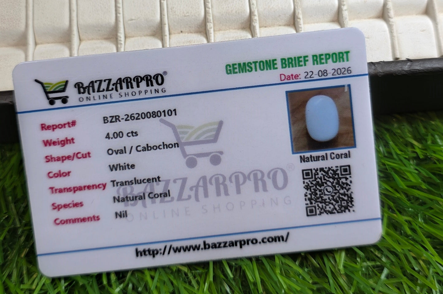 Natural Marjan Stone With Lab Certificate