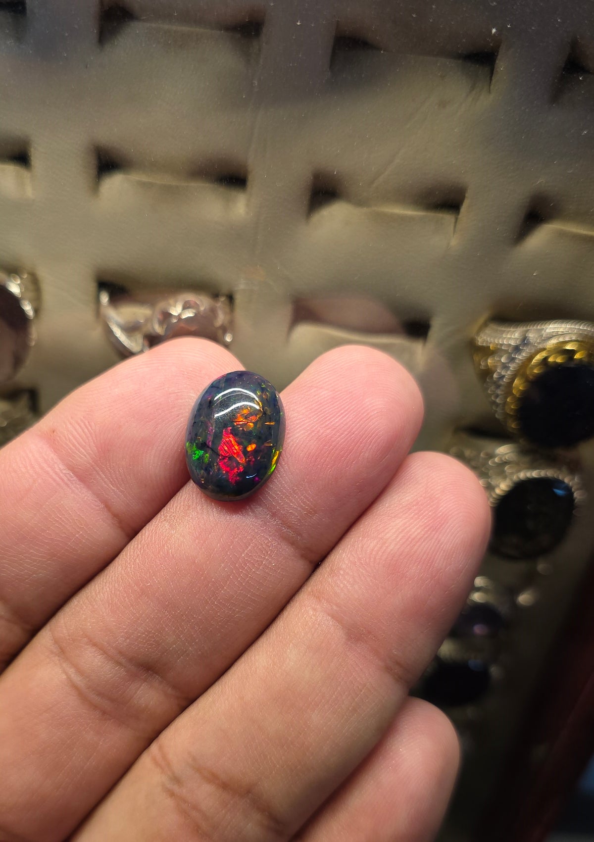 Natural Full Fire Opal Stone With Lab Certificate