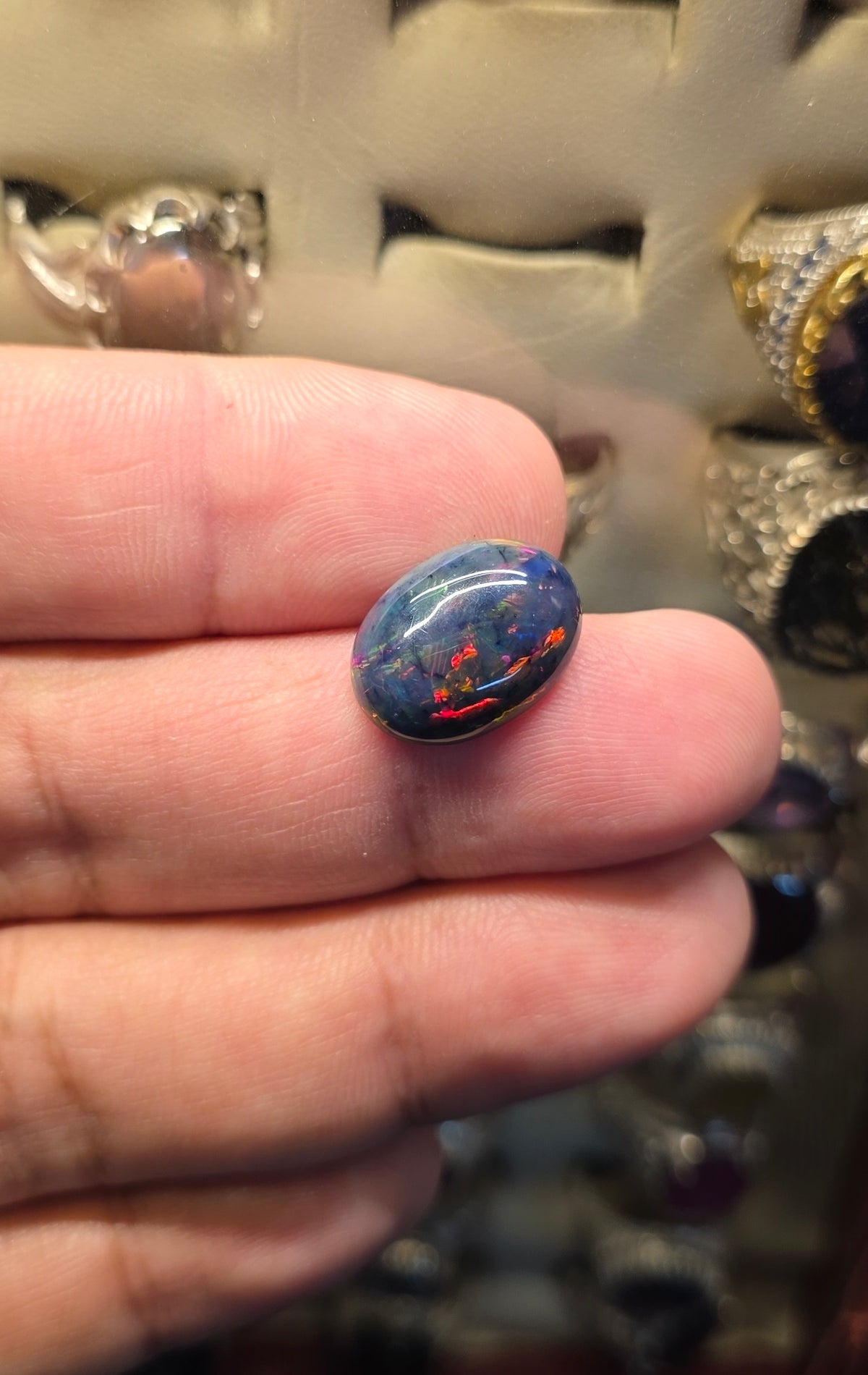 Natural Full Fire Opal Stone With Lab Certificate