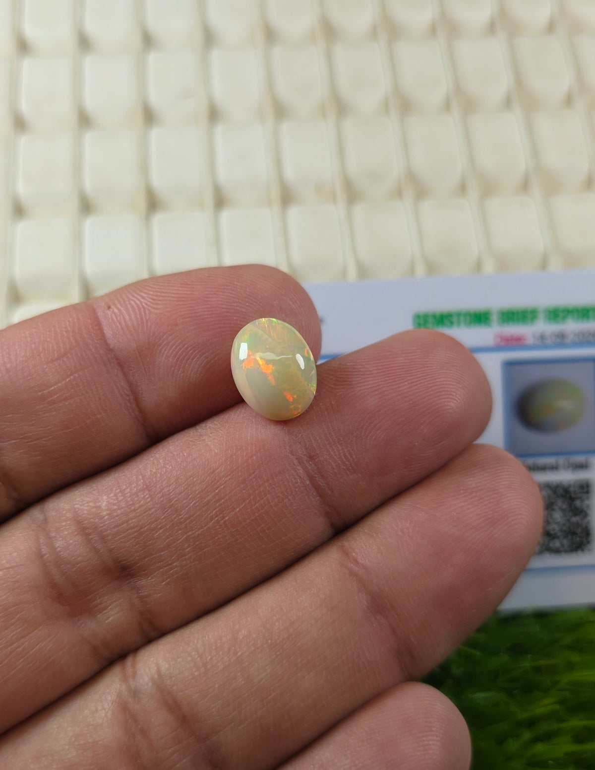 Natural Full Fire Opal Stone With Lab Certificate