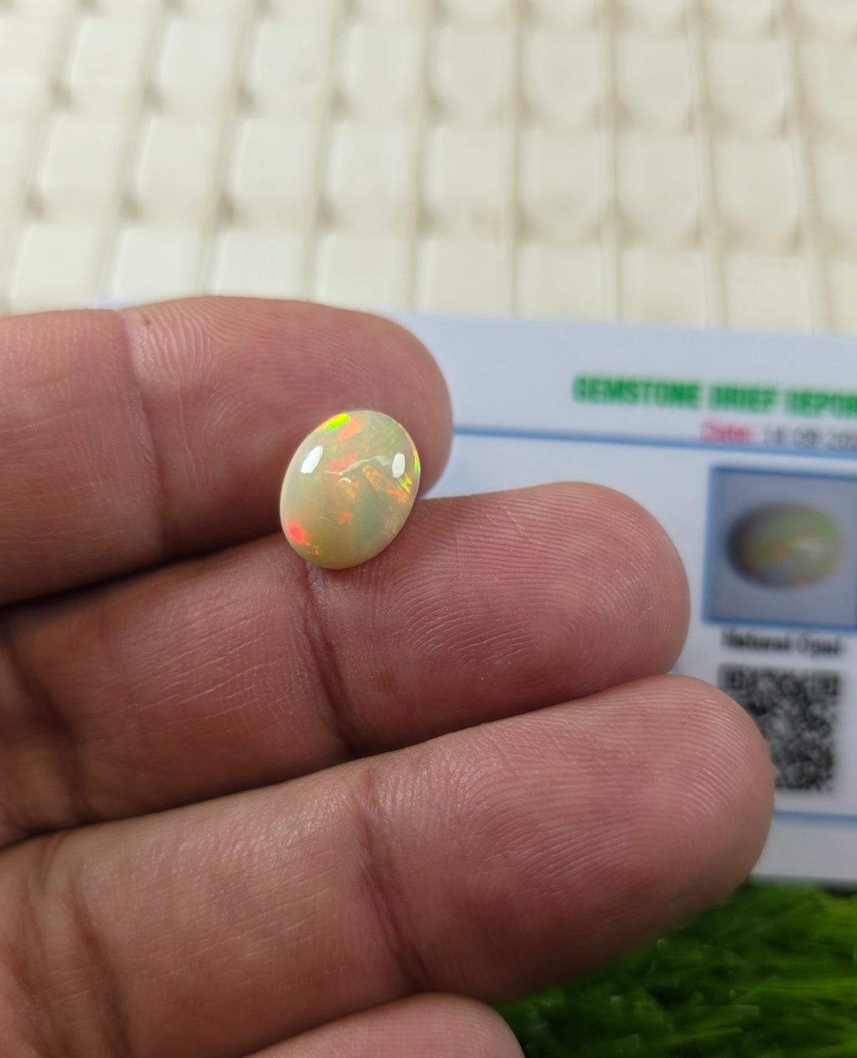 Natural Full Fire Opal Stone With Lab Certificate