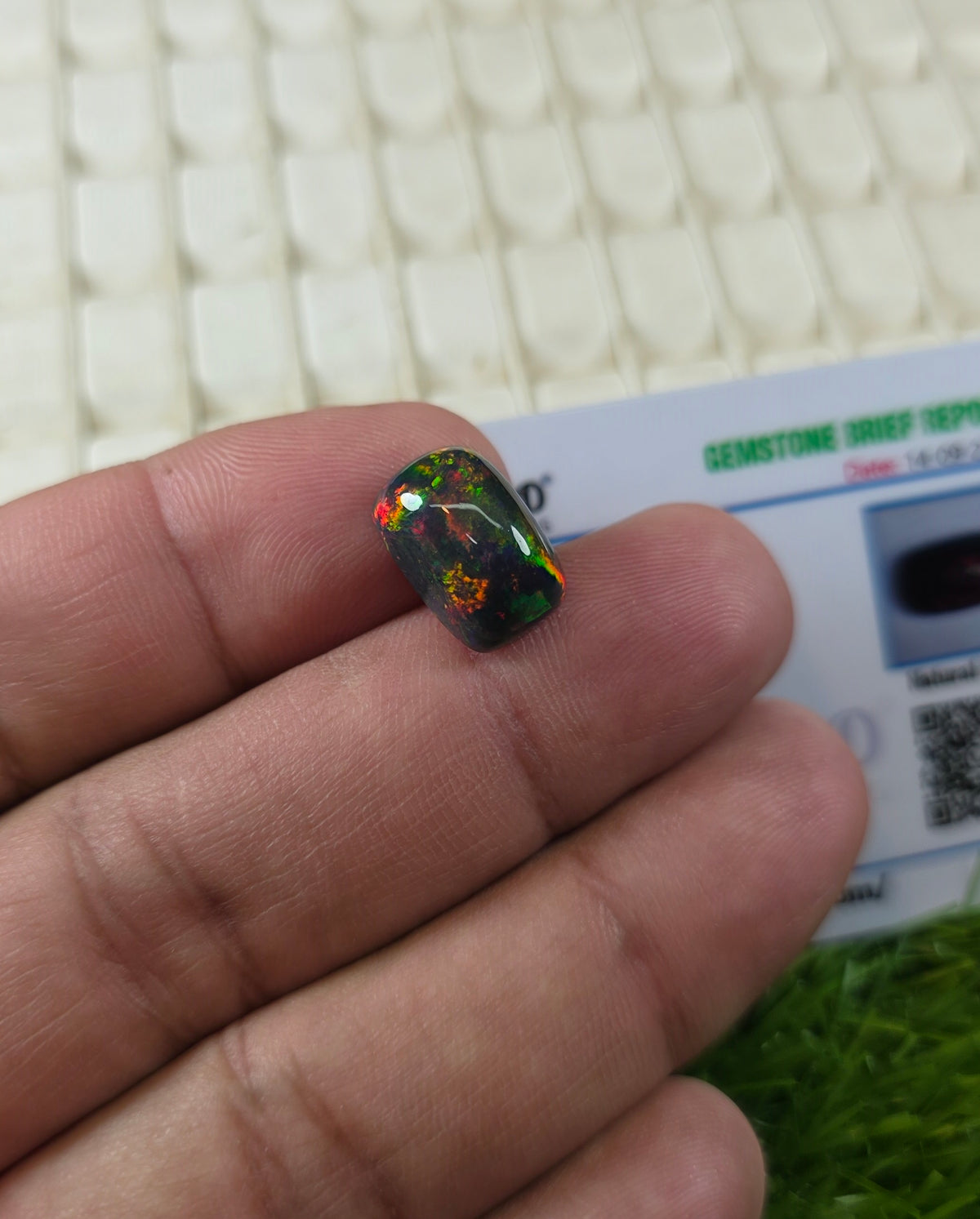 Natural Full Fire Opal Stone With Lab Certificate