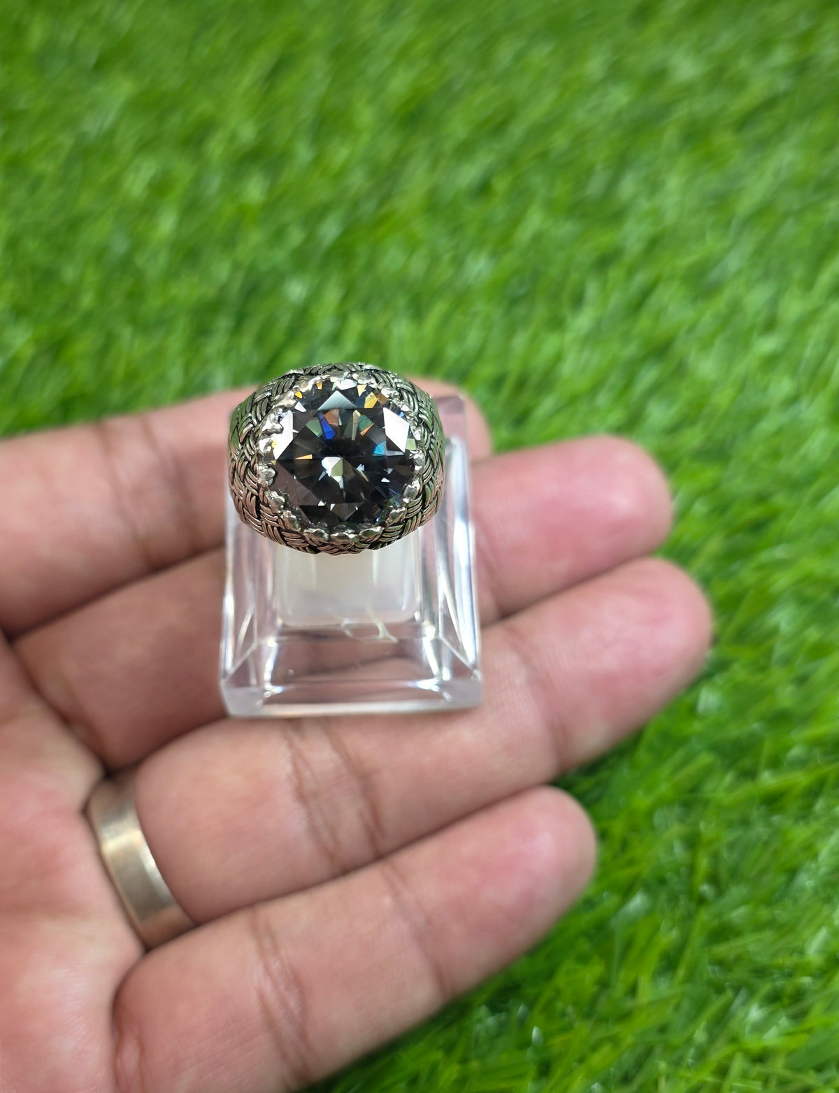 Multi Color Moissanite Diamond Ring