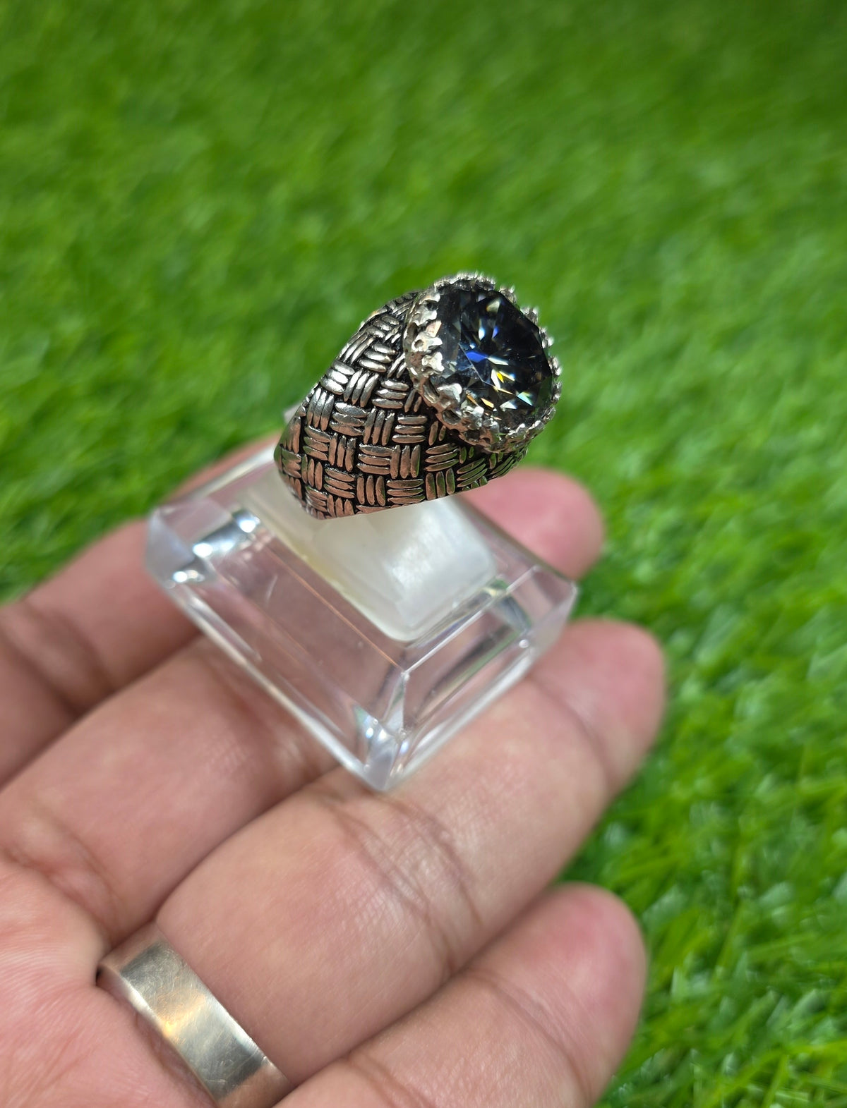 Multi Color Moissanite Diamond Ring