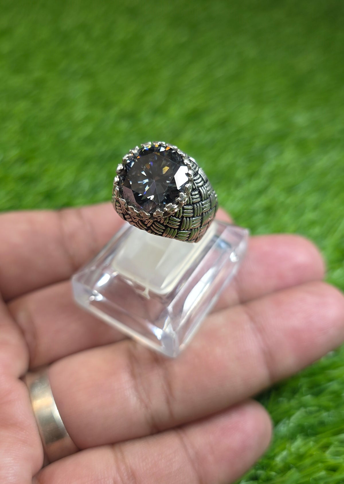 Multi Color Moissanite Diamond Ring