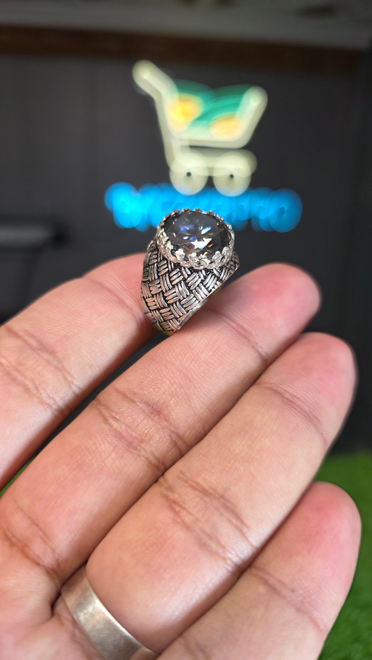 Multi Color Moissanite Diamond Ring