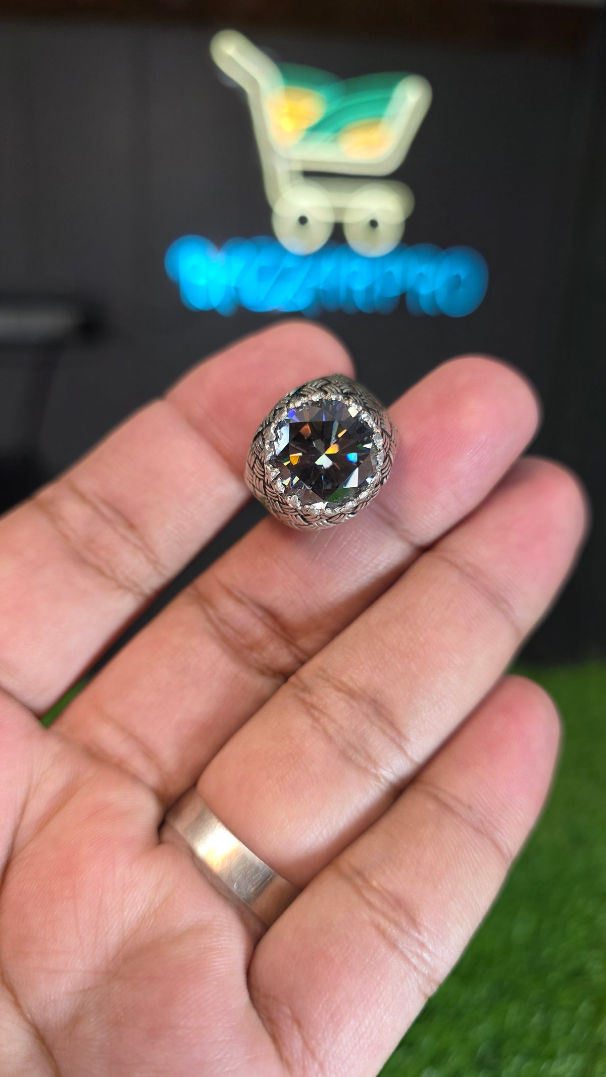Multi Color Moissanite Diamond Ring