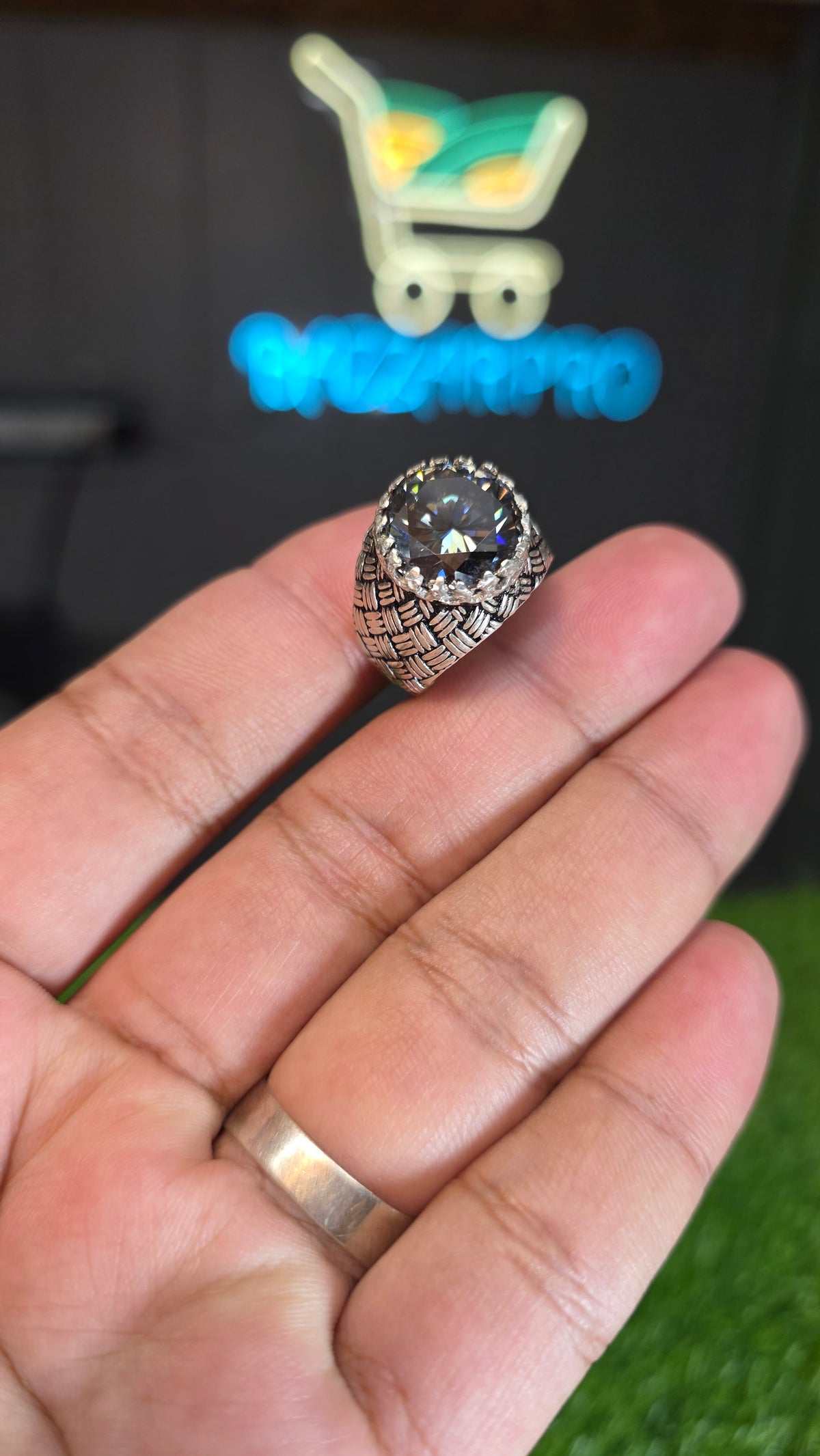 Multi Color Moissanite Diamond Ring