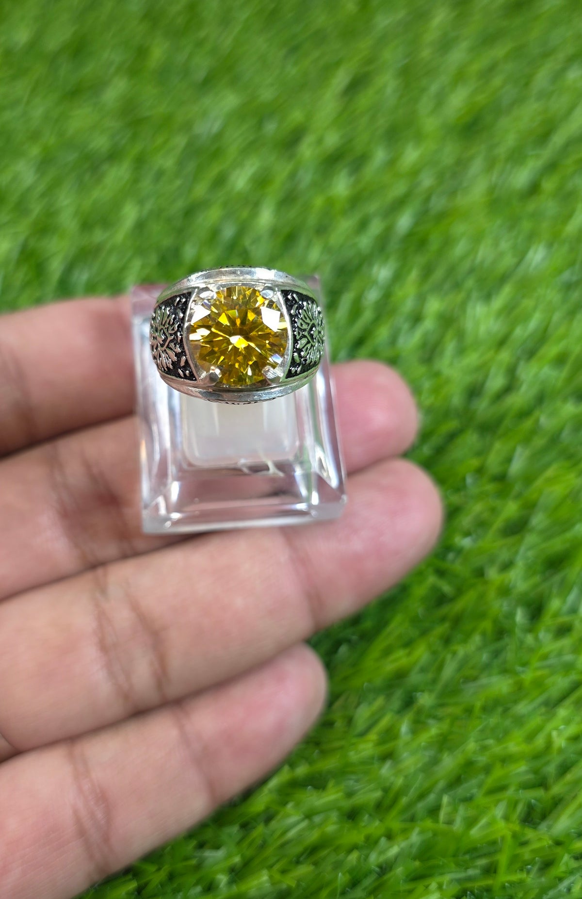 Yellow Moissanite Diamond Ring