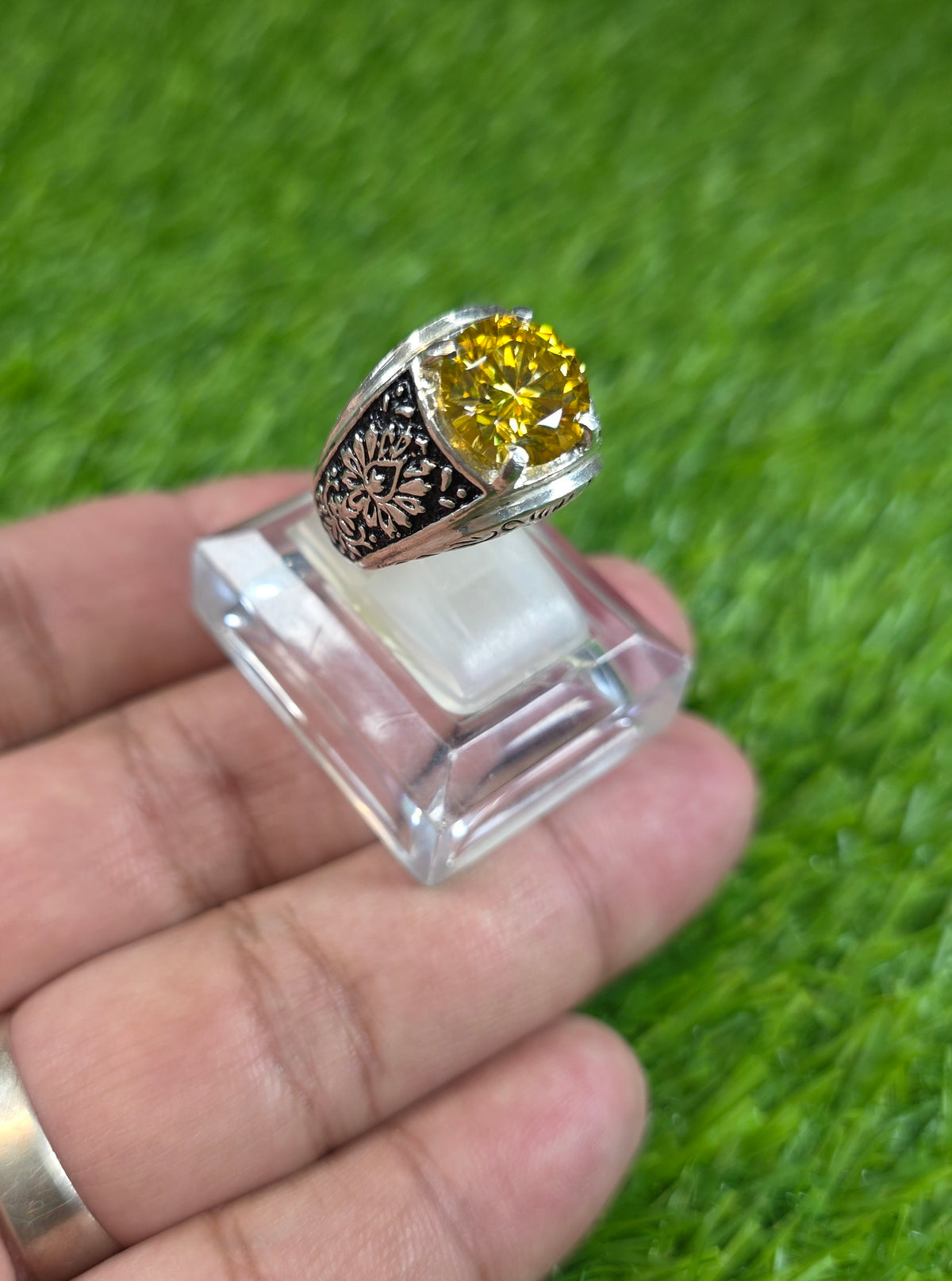 Yellow Moissanite Diamond Ring