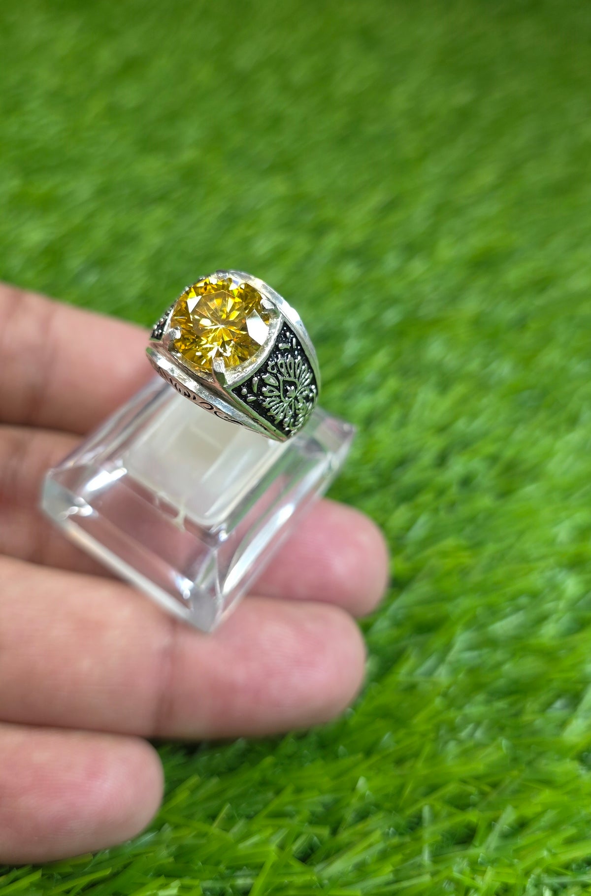Yellow Moissanite Diamond Ring
