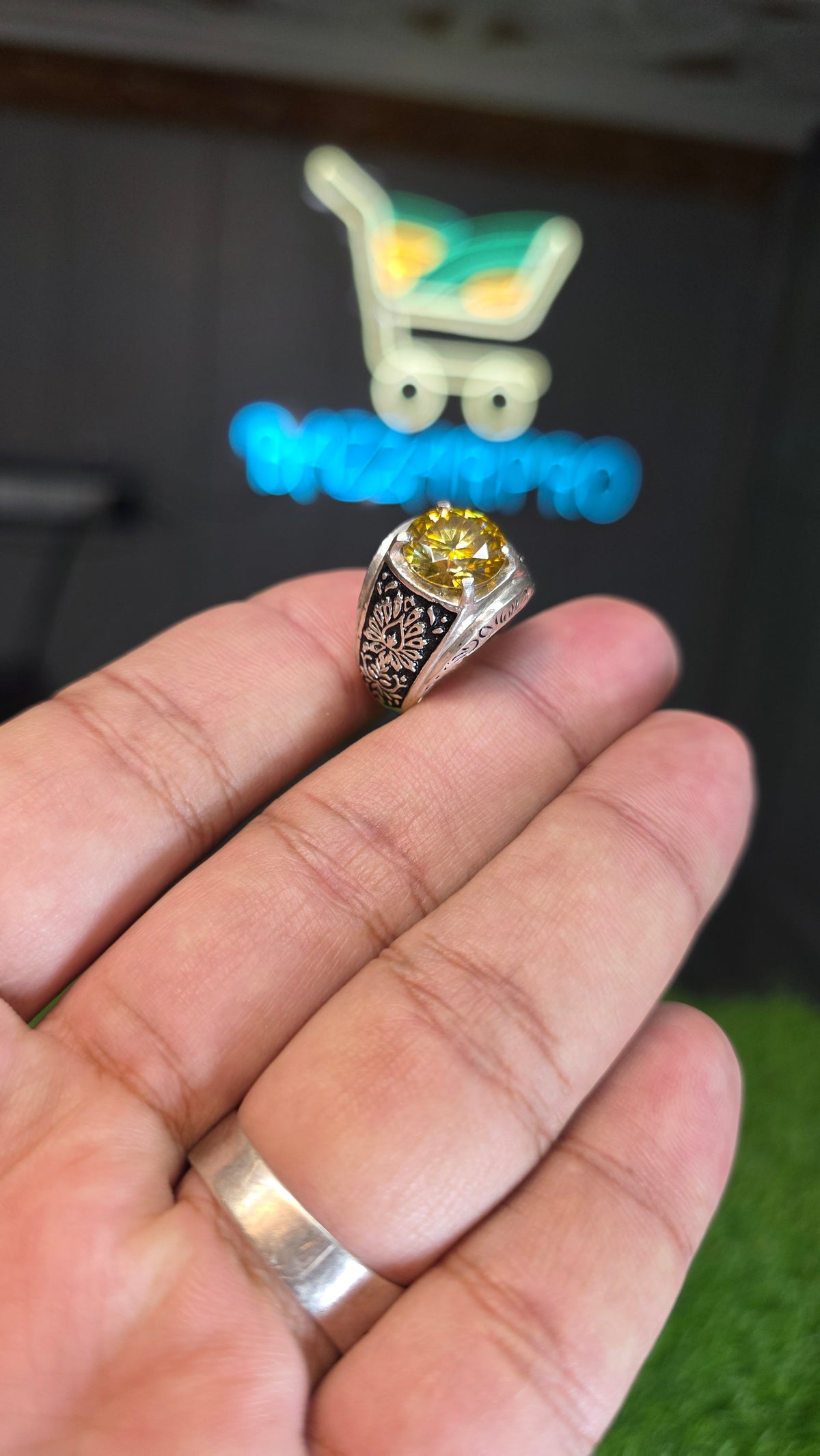 Yellow Moissanite Diamond Ring