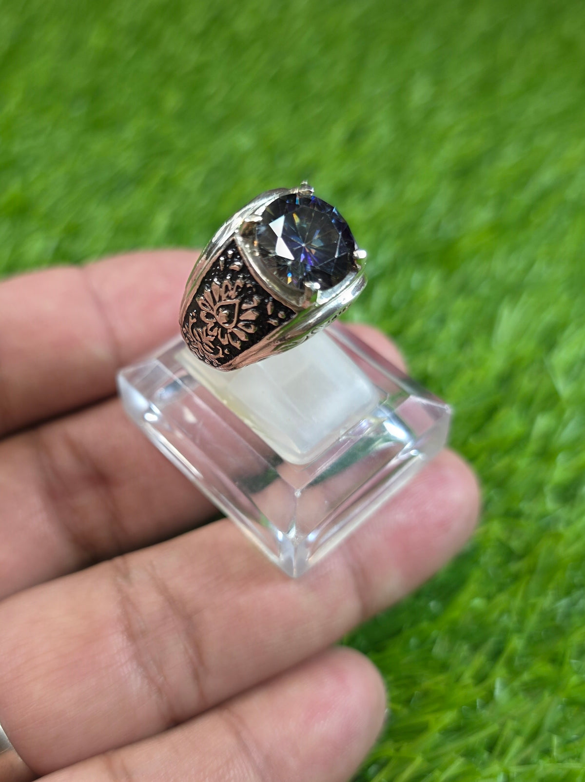 Multi Color Moissanite Diamond Ring