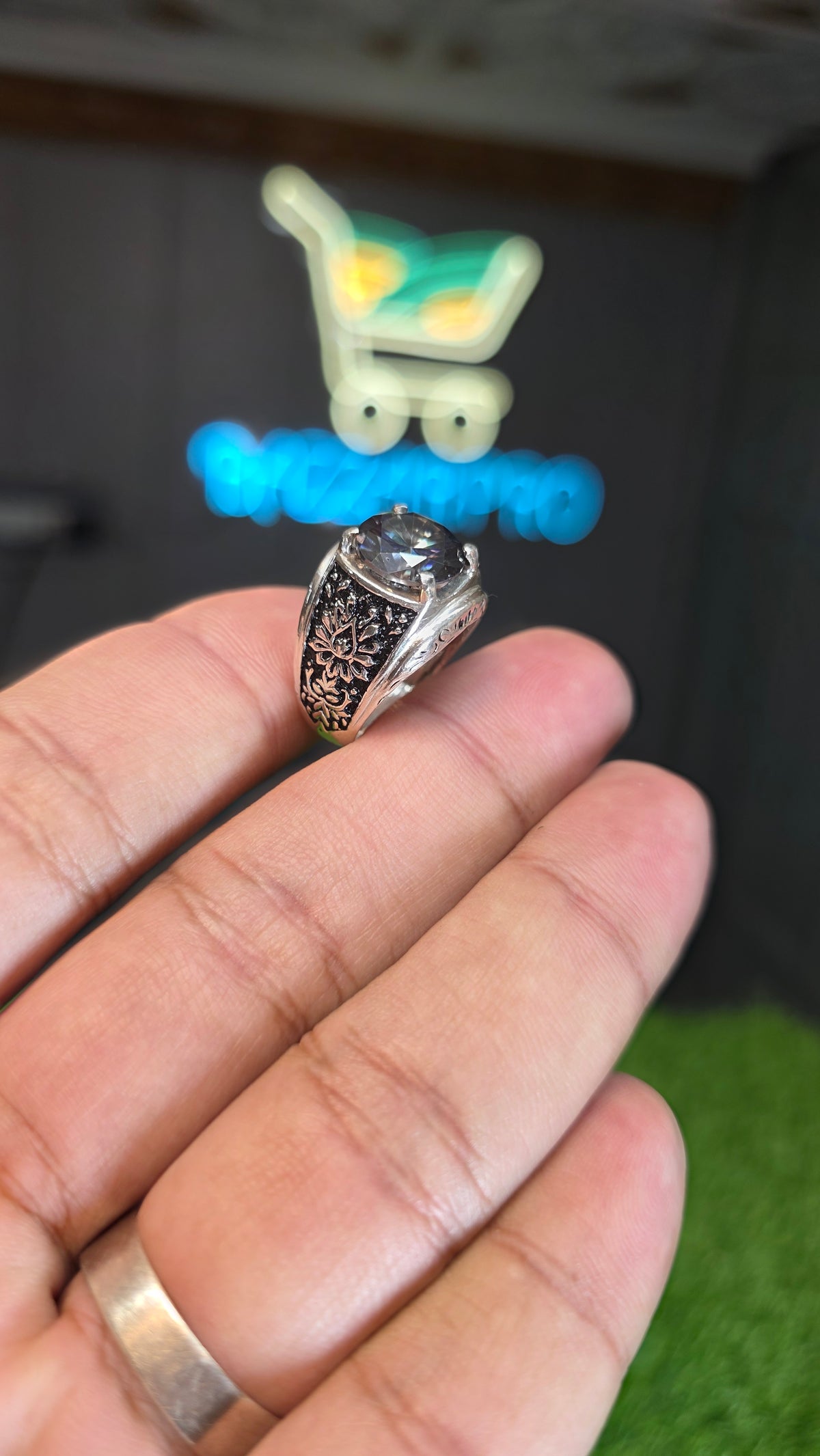 Multi Color Moissanite Diamond Ring