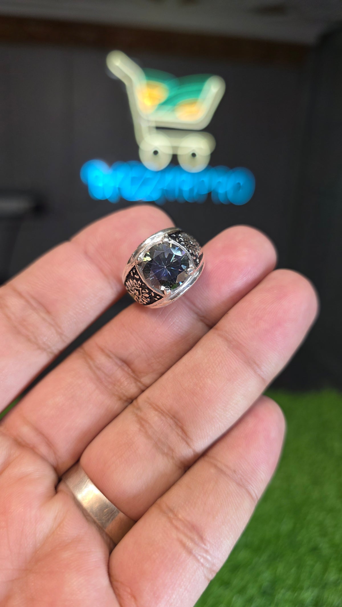 Multi Color Moissanite Diamond Ring