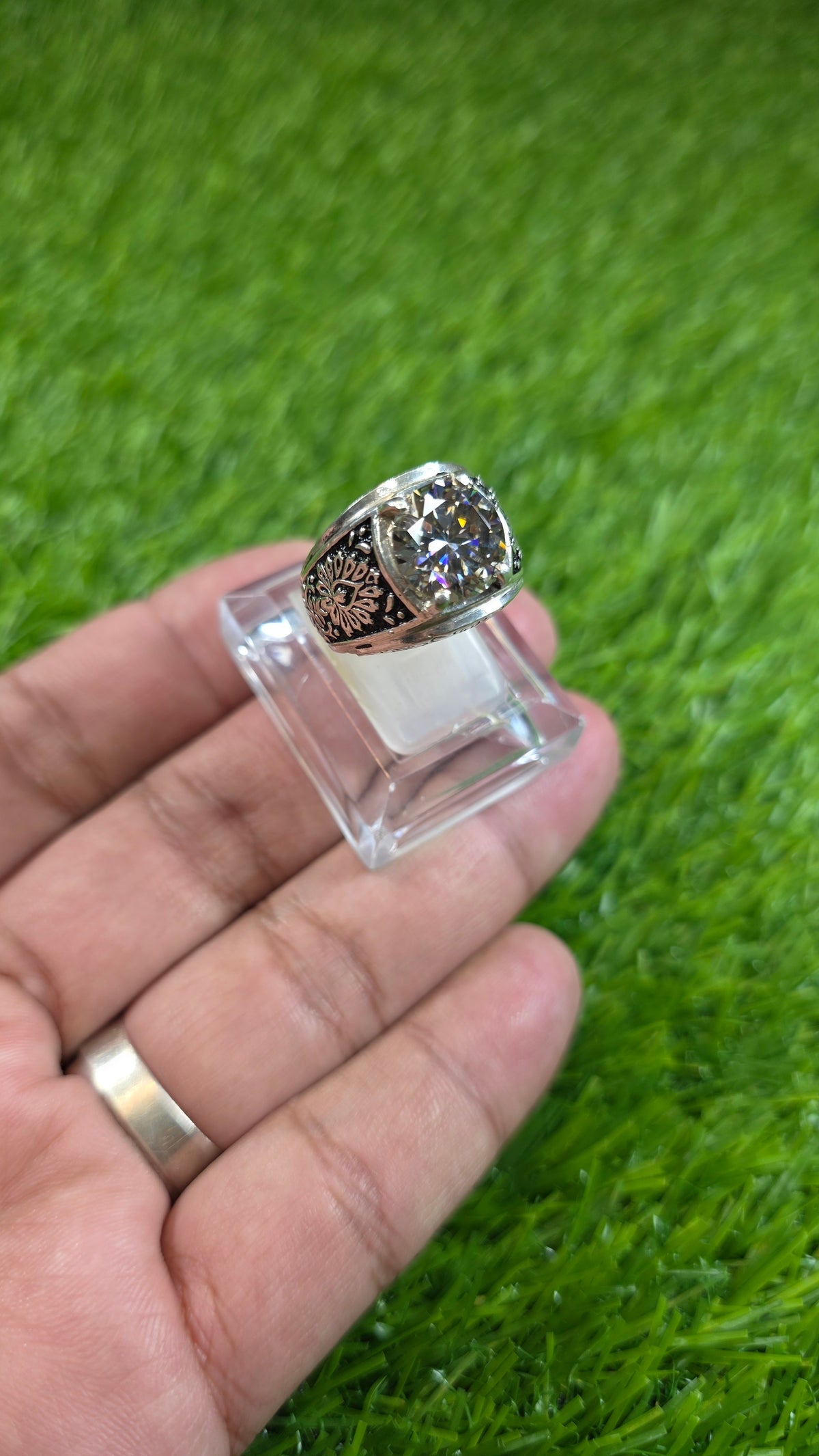 Smoky Moissanite Diamond Ring