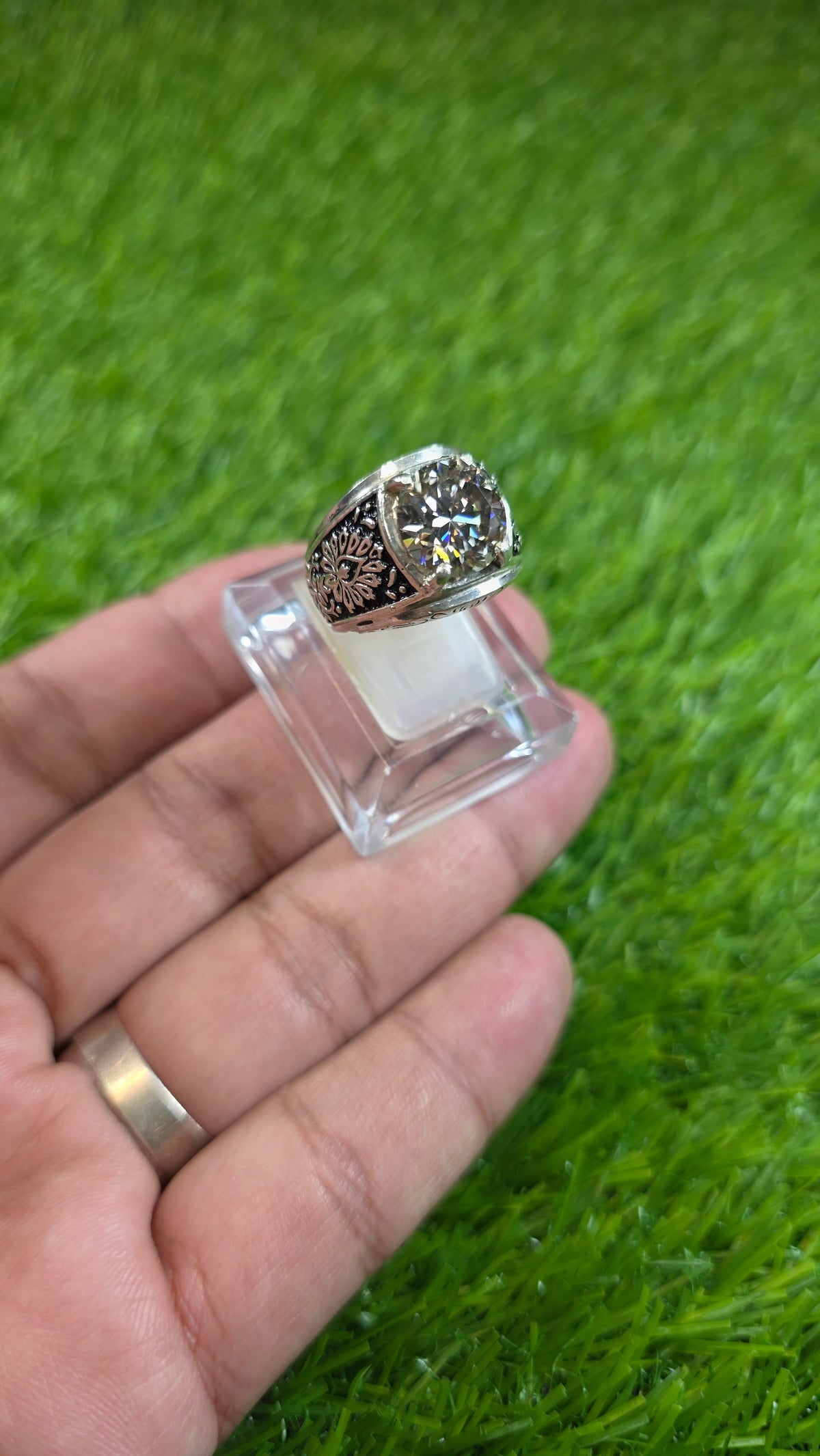 Smoky Moissanite Diamond Ring