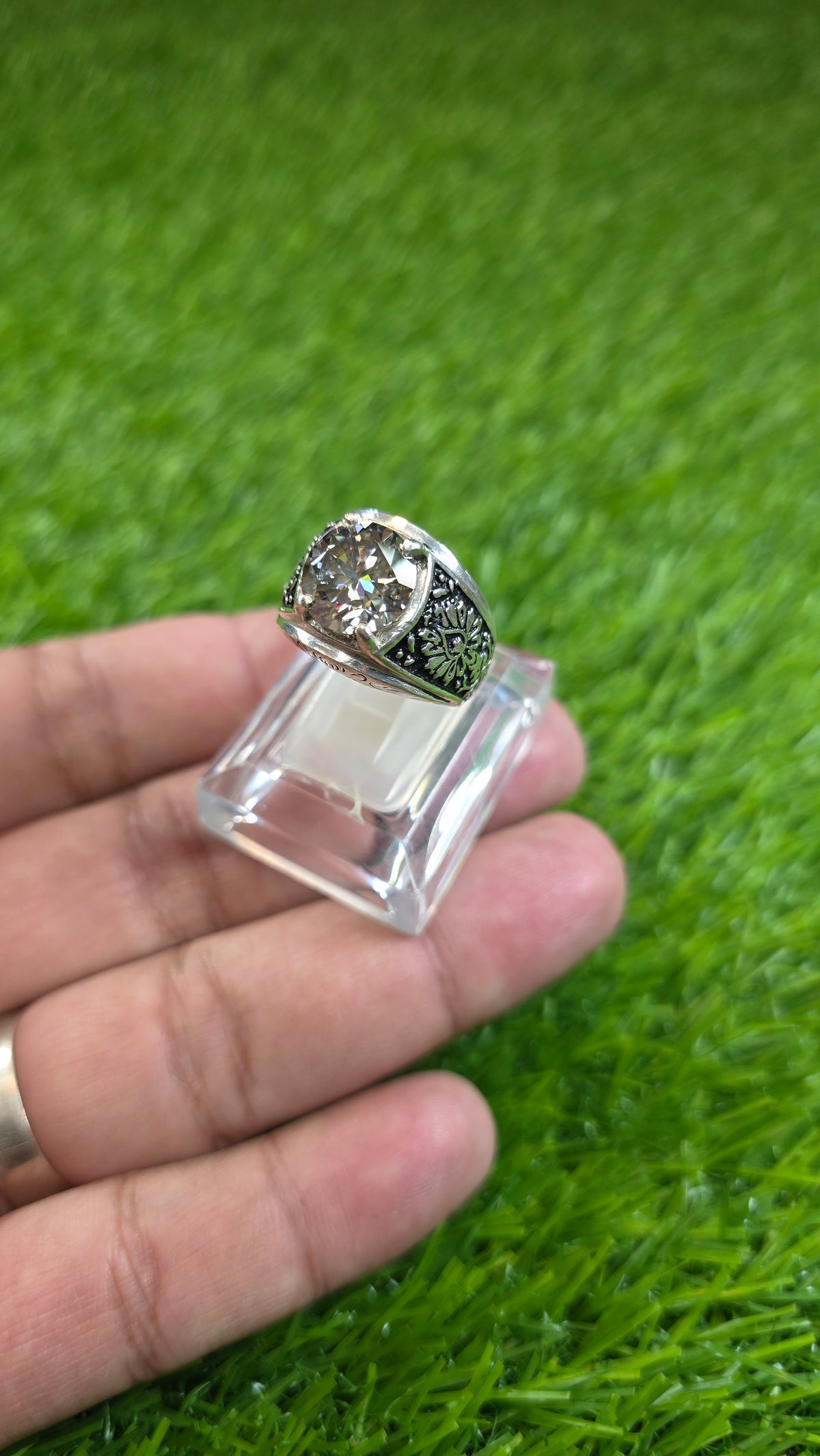 Smoky Moissanite Diamond Ring