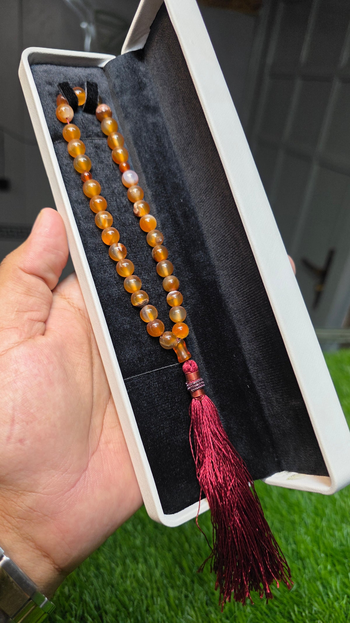 Natural Aqeeq Tasbeeh 33 Beads