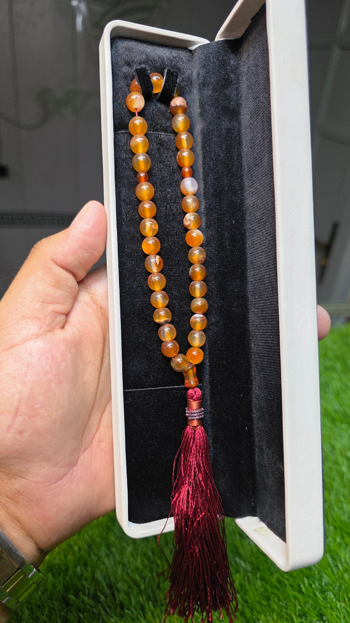 Natural Aqeeq Tasbeeh 33 Beads