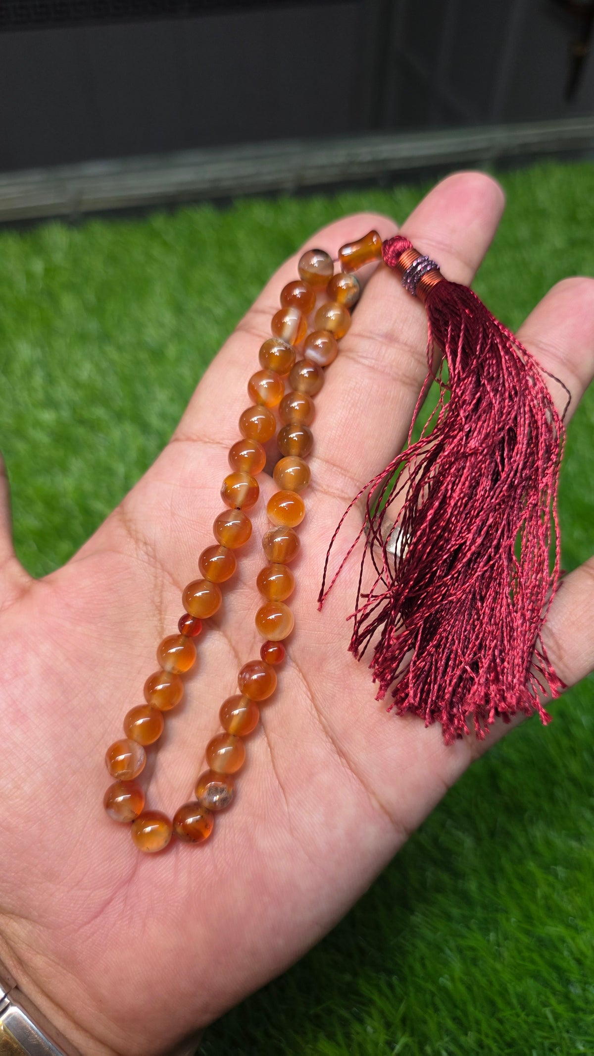 Natural Aqeeq Tasbeeh 33 Beads