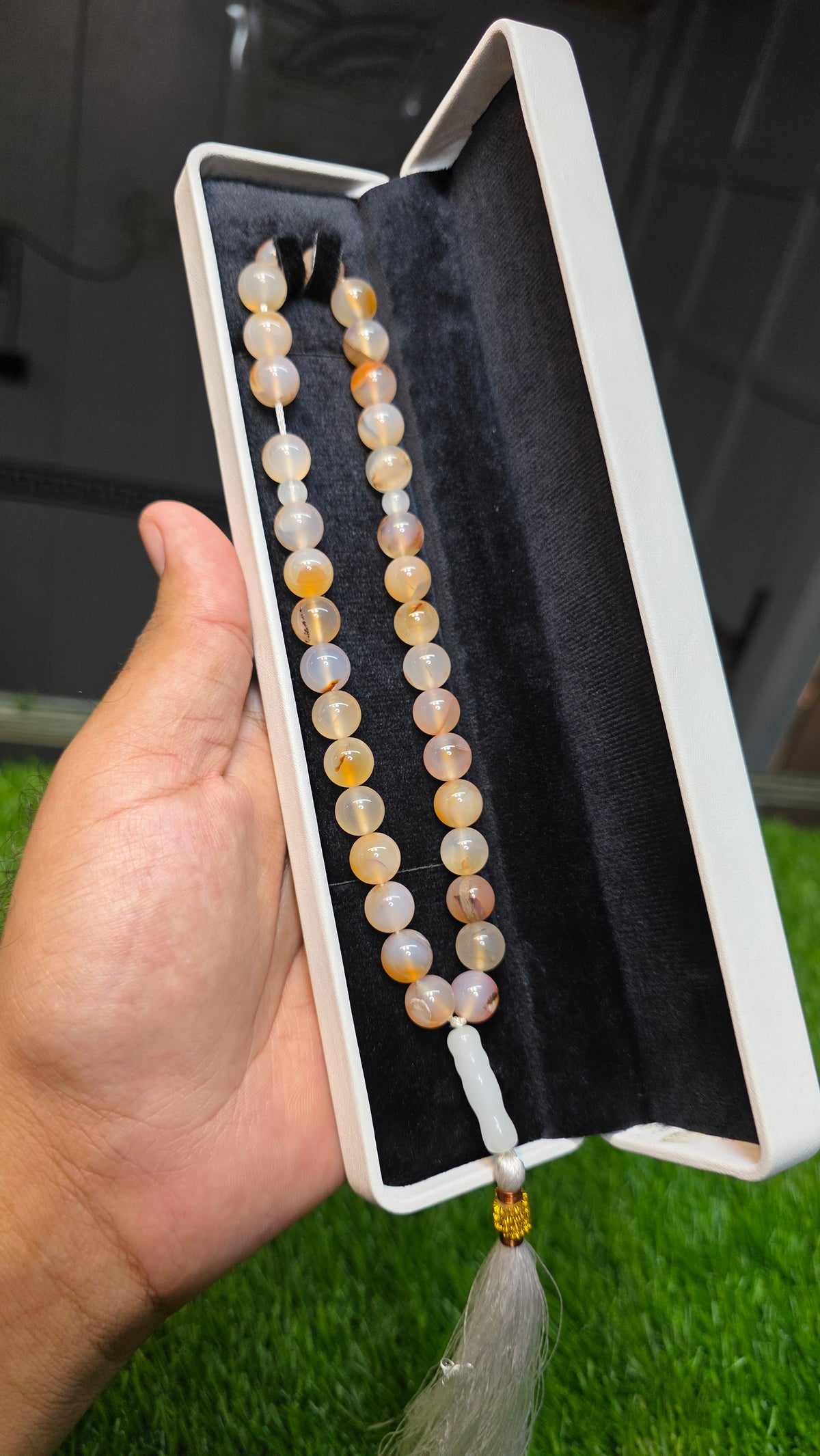 Natural Aqeeq Tasbeeh 33 Beads