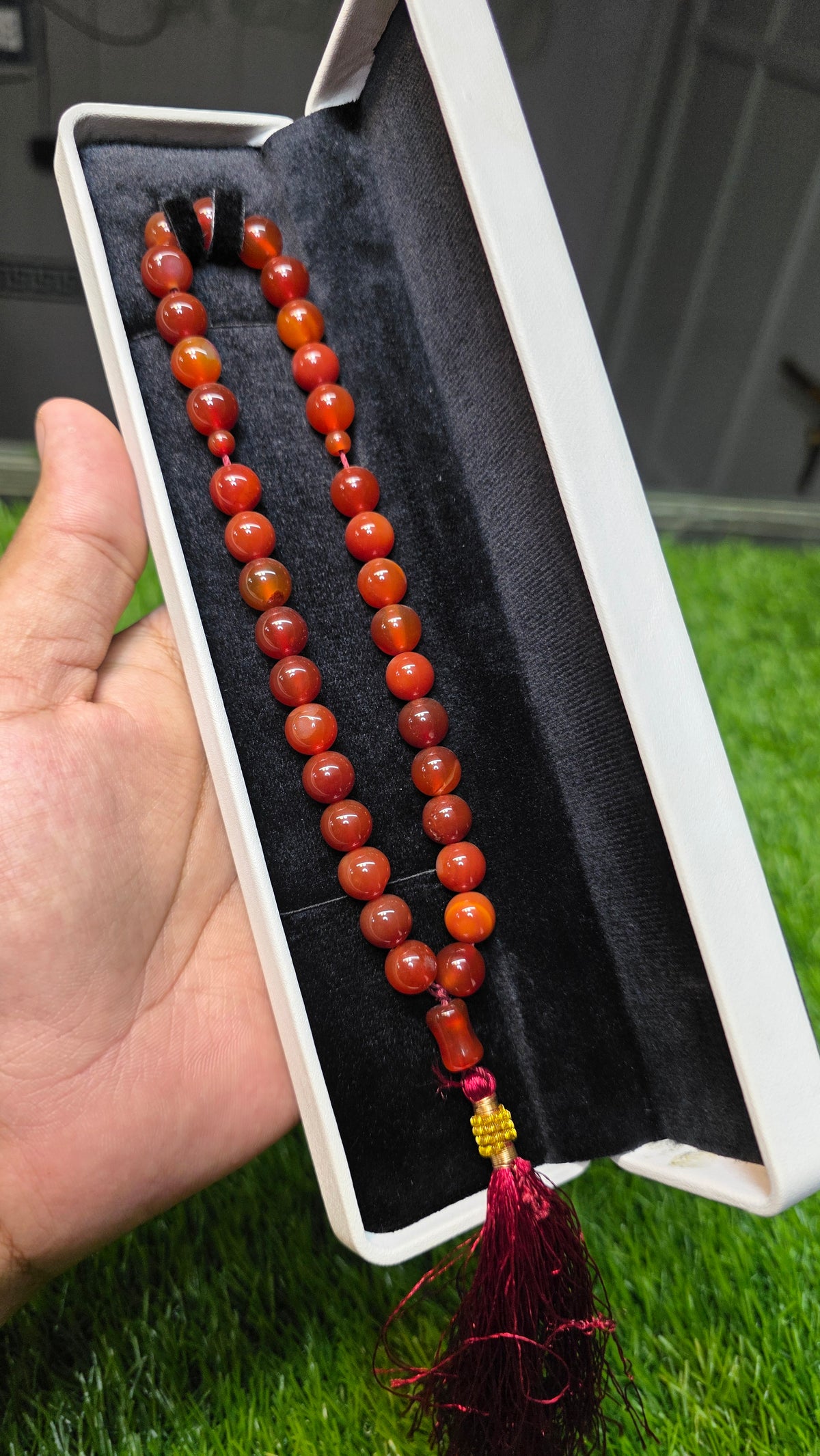 Natural Aqeeq Tasbeeh 33 Beads