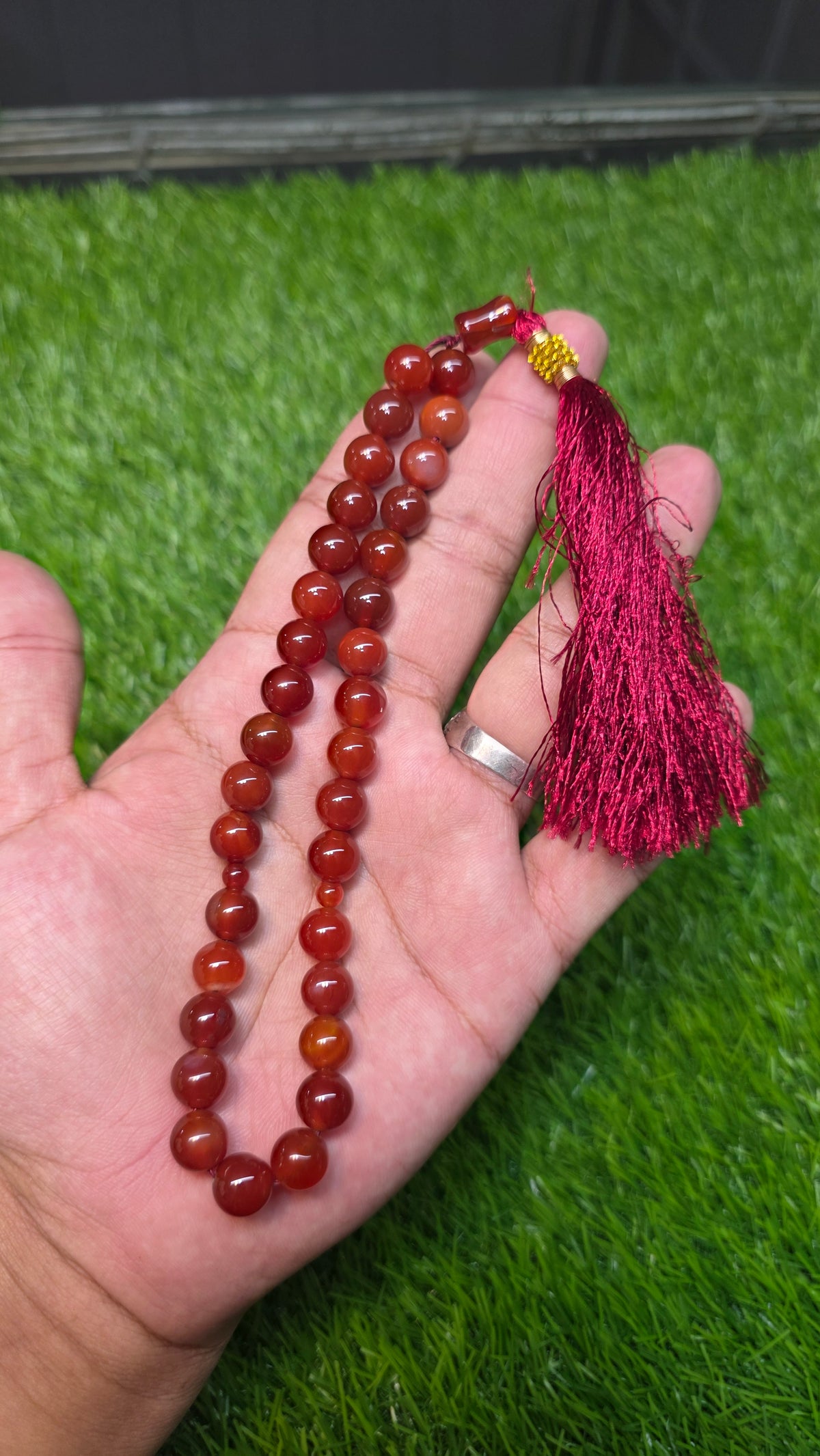 Natural Aqeeq Tasbeeh 33 Beads
