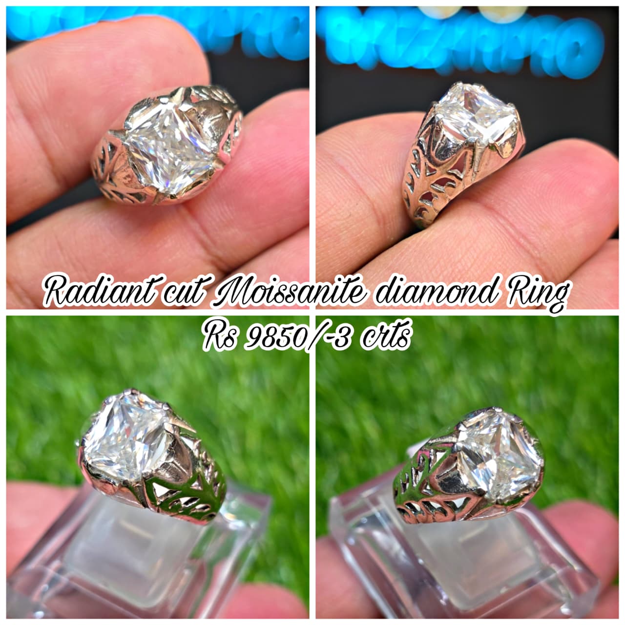 Premium Quality Radiant Cut Moissanite Ring