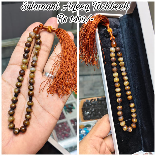 Sulemani Aqeeq Tasbeeh (Original Stone)