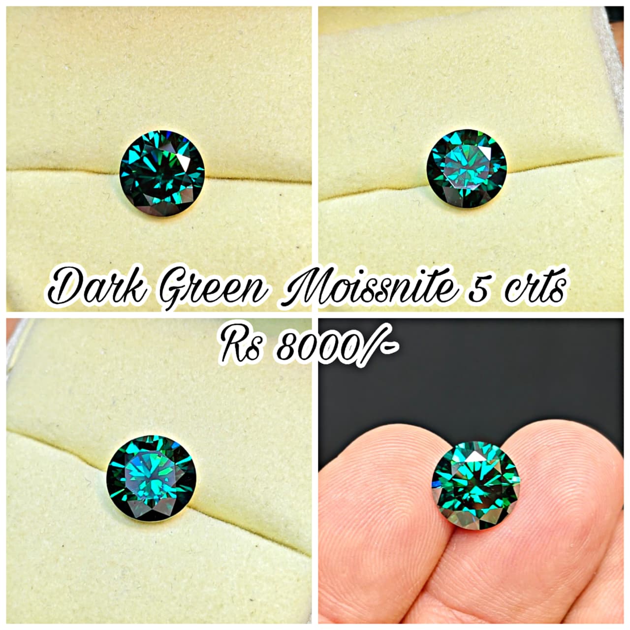 Dark Green Color Moissanite