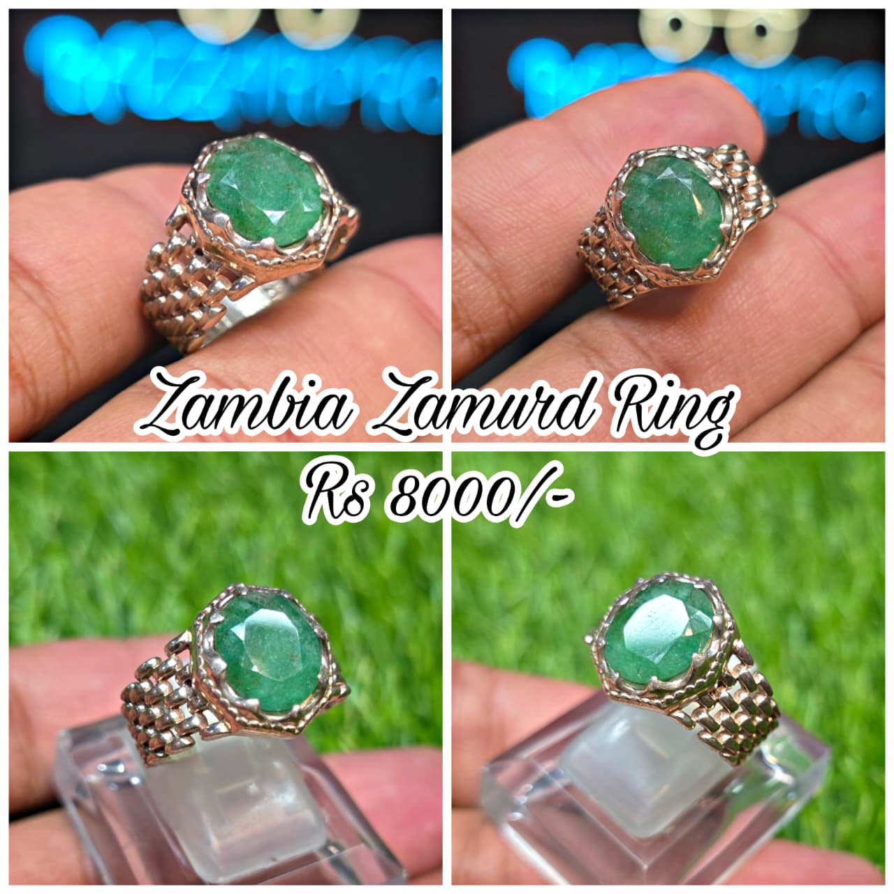 Premium Quality Zambia Zamurd Ring