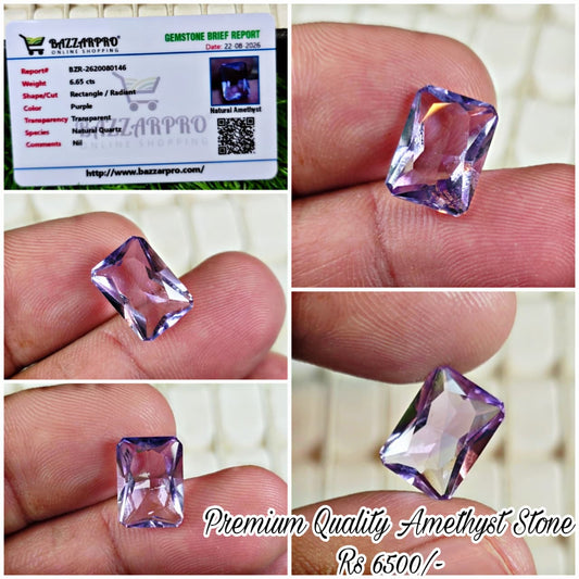 Natural Amethyst Stone With Lab Certificate