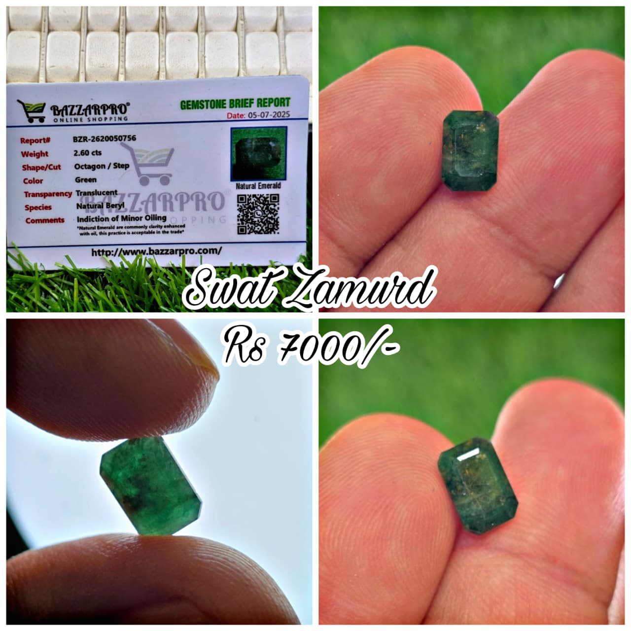Natural Swat Zamurd Stone With Lab Certificate