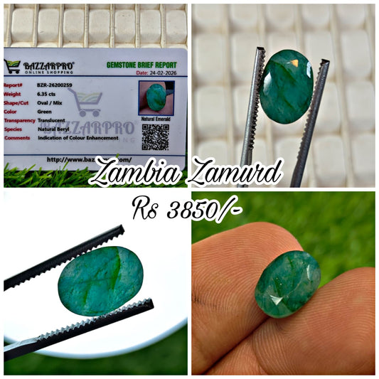 Premium Quality Zambian Zamurd With Lab Certifice